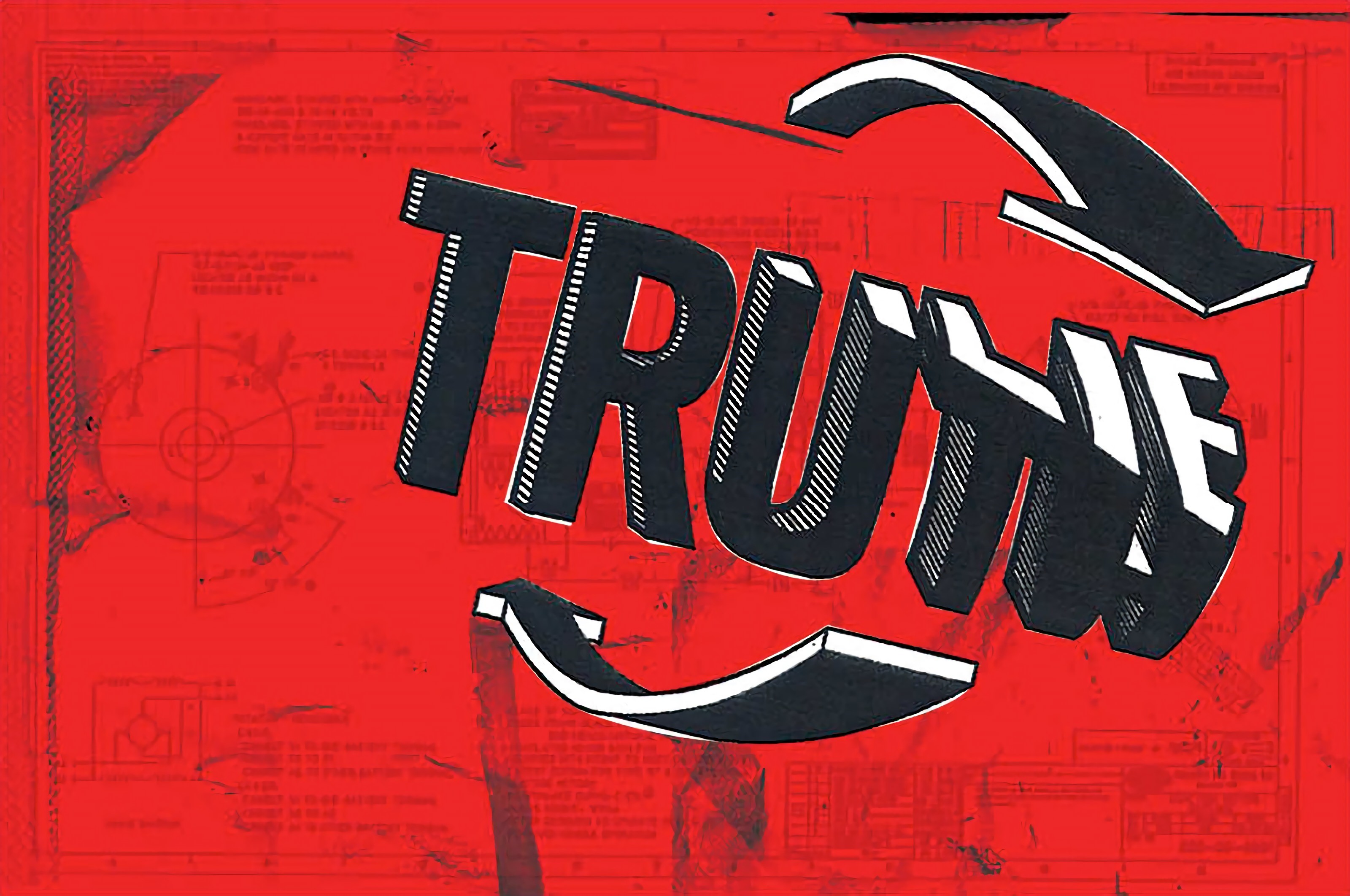 Artwork by Nick McFarlane with TRUMP text and arrows HD Wallpaper