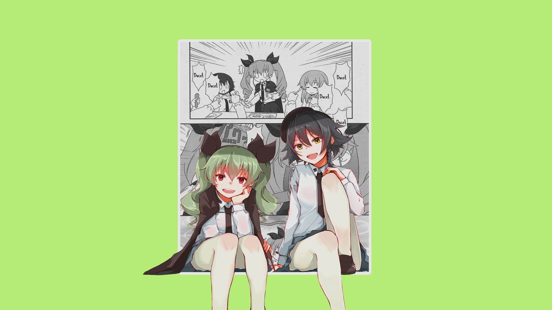 Anchovy and Pepperoni from Girls und Panzer HD Wallpaper