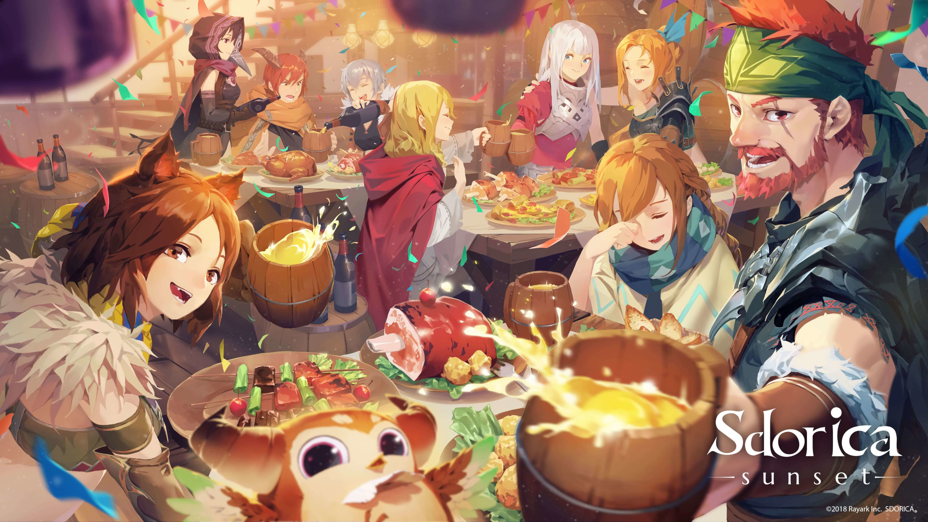 Sdorica sunset characters at a feast HD Wallpaper