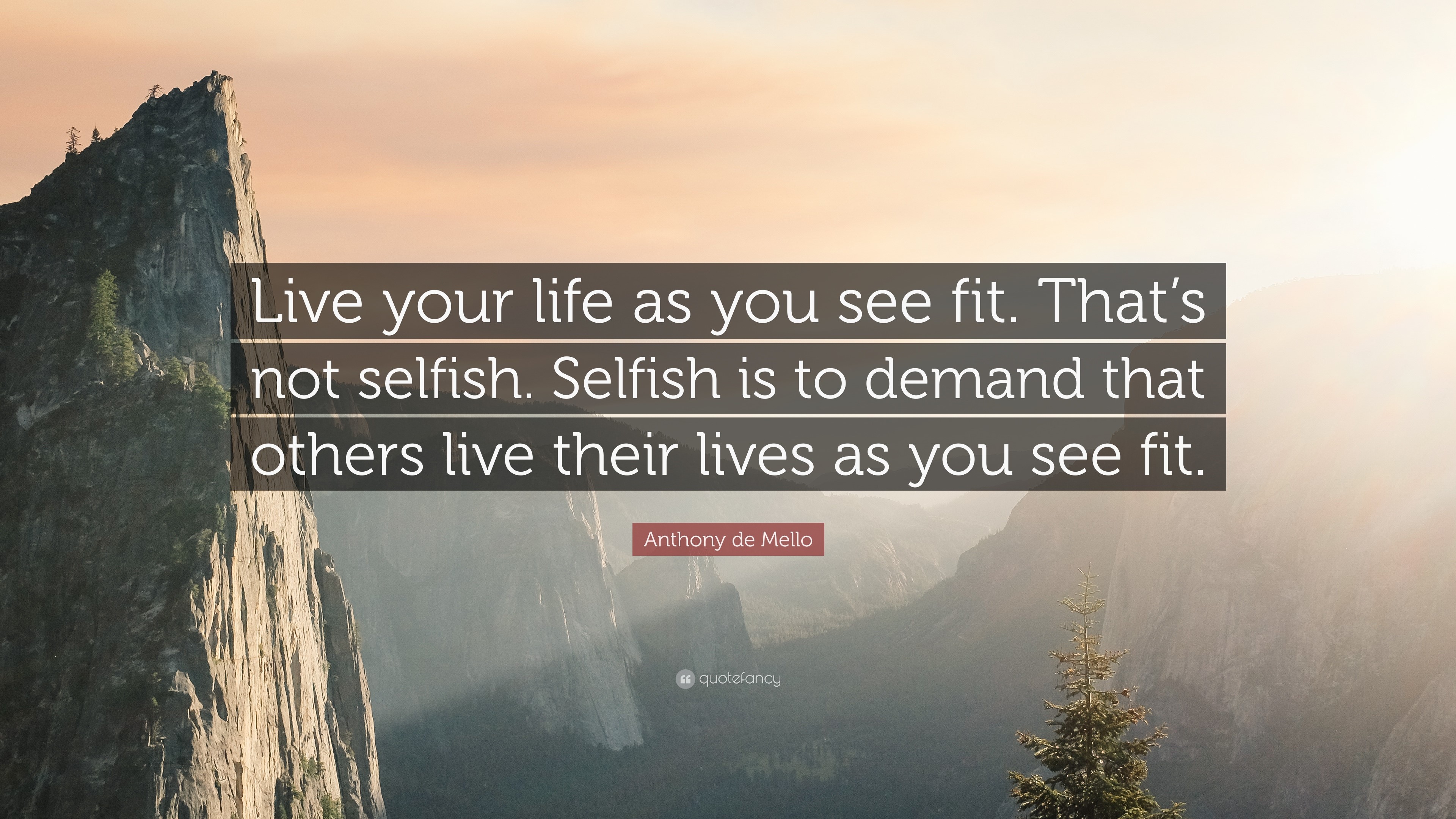 Anthony de Mello quote about living life HD Wallpaper
