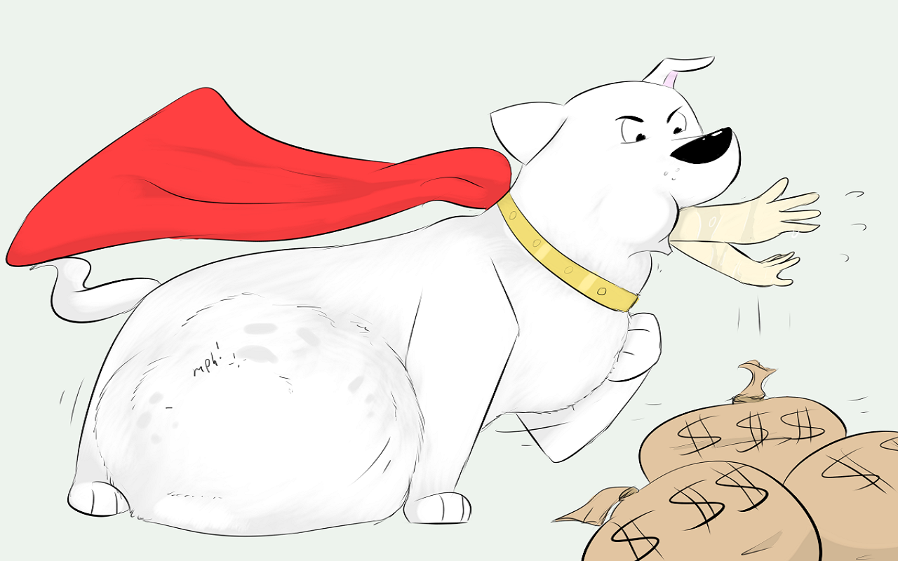 Krypto the Superdog with money bags HD Wallpaper
