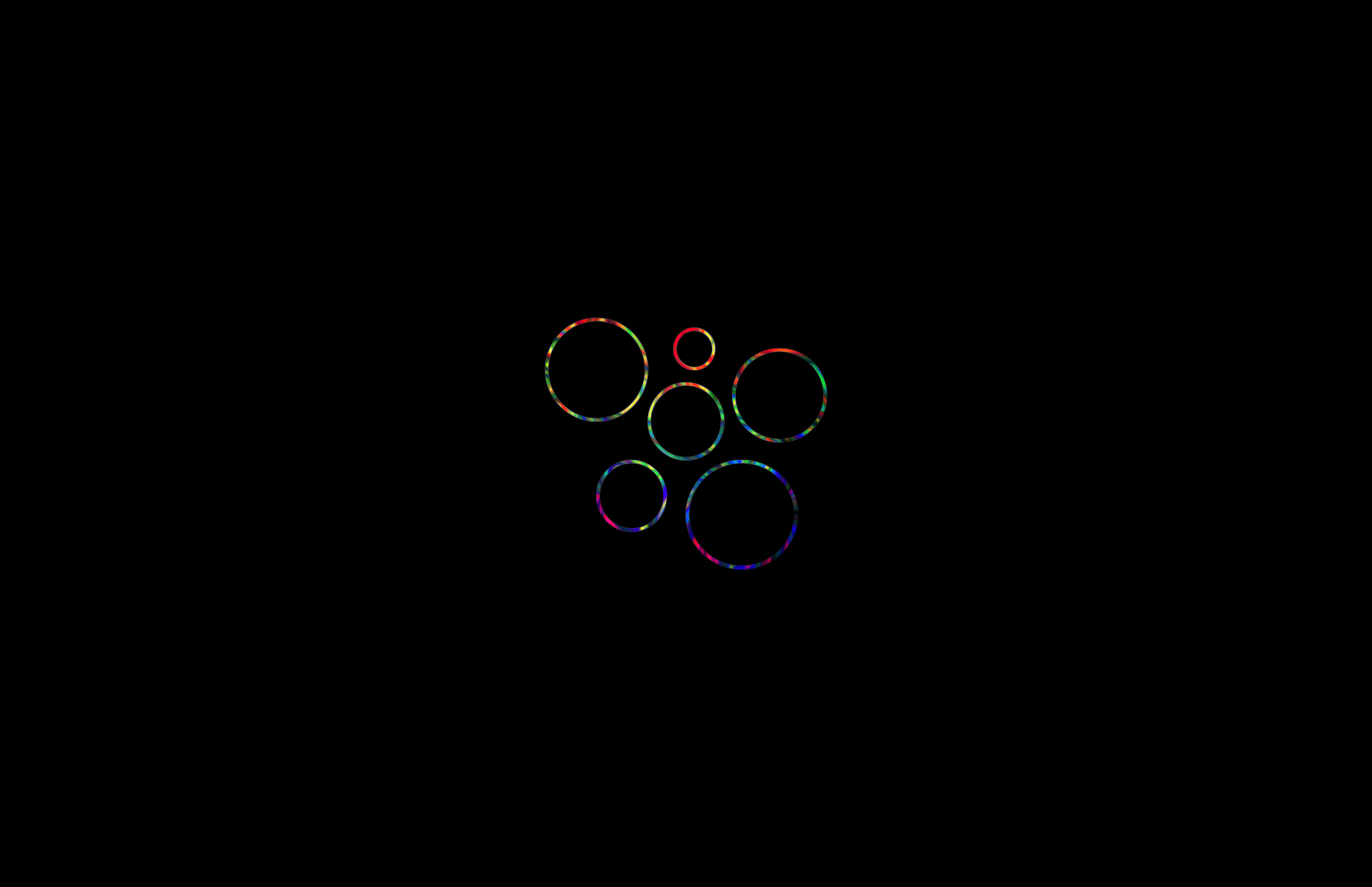 Abstract colorful circles on black background HD Wallpaper