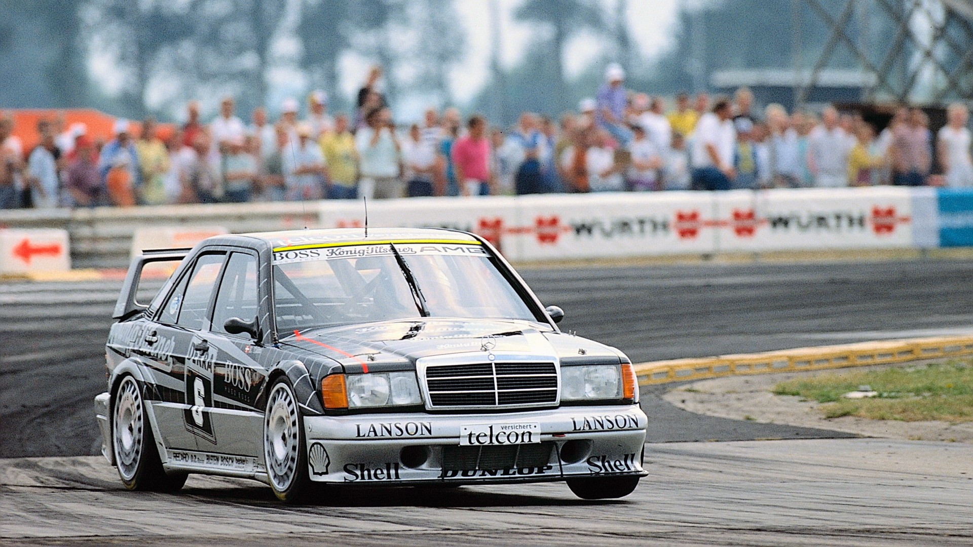 Mercedes 190E 2.5-16 DTM race car on track HD Wallpaper
