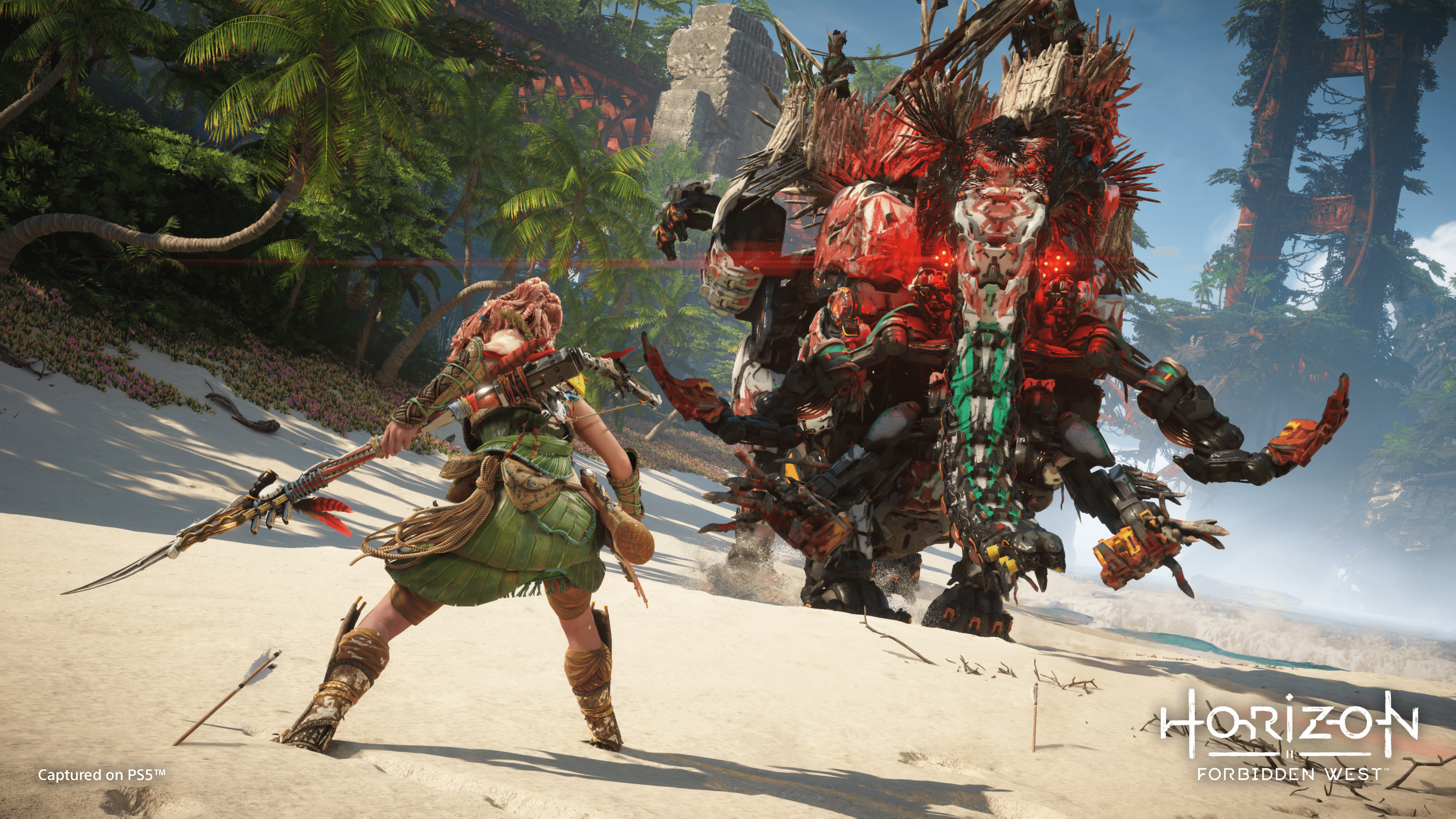 Horizon Forbidden West 4K Aloy Fighting Machine HD Wallpaper