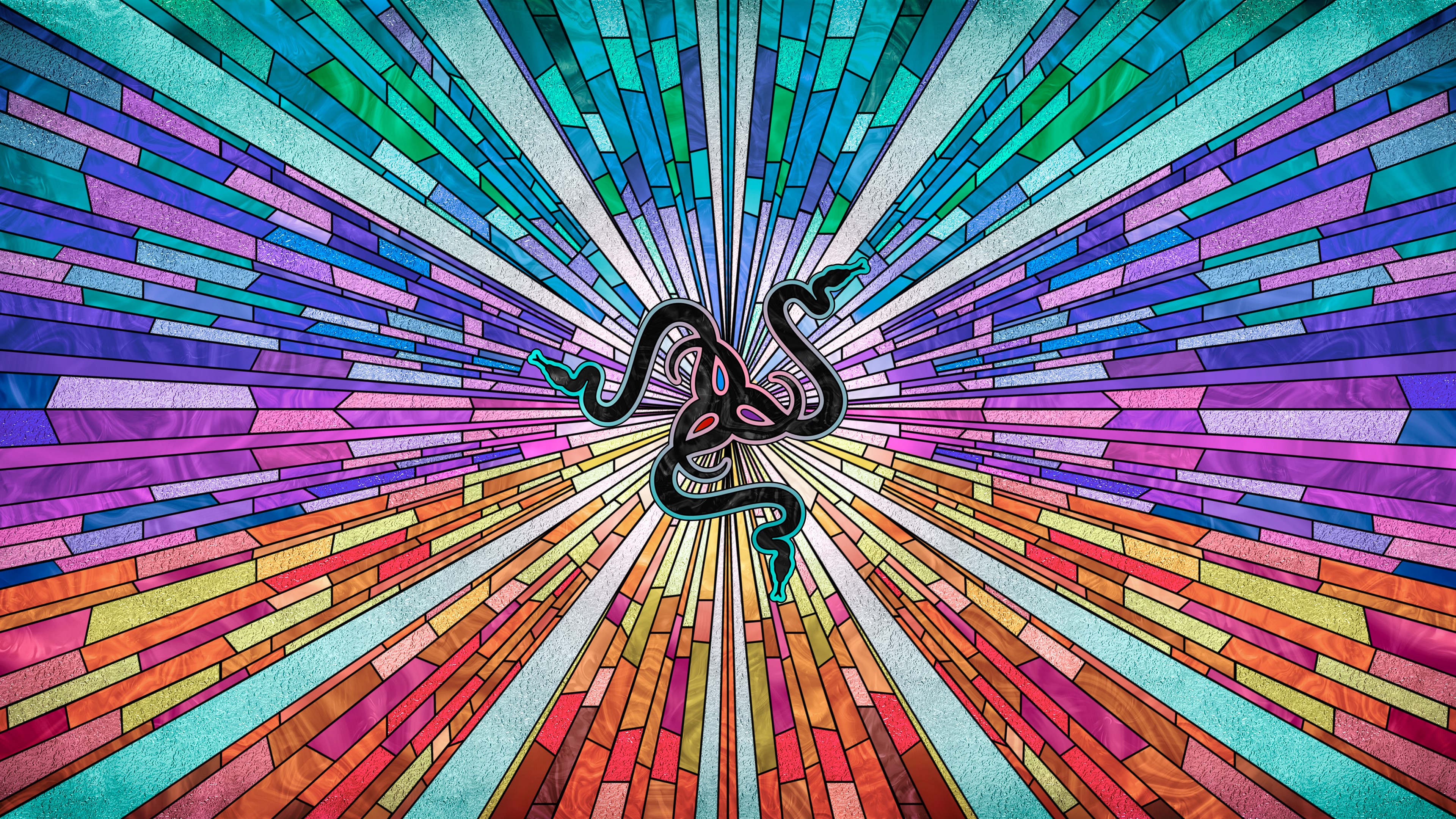 Razer Logo on Stained Glass Background HD Wallpaper