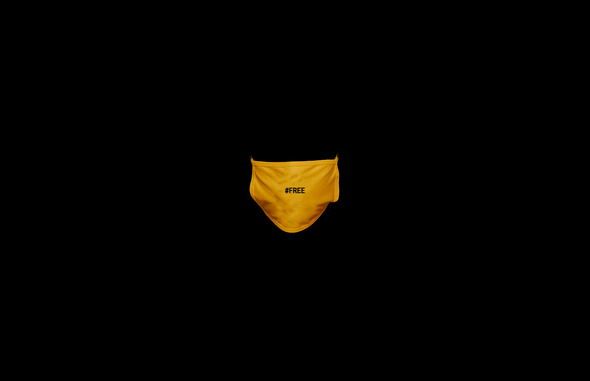 Yellow face mask with #FREE text HD Wallpaper