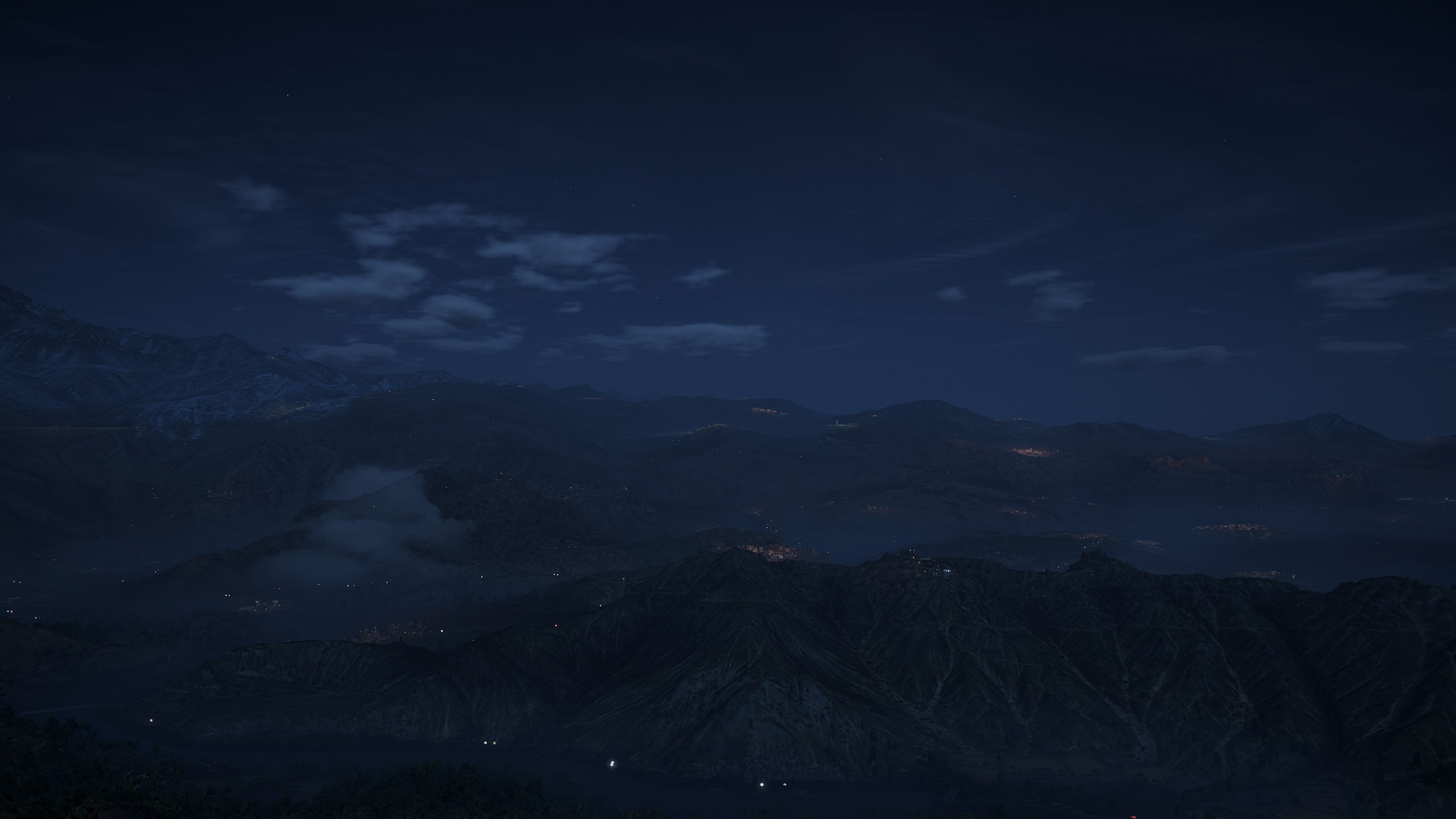 Ghost Recon Wildlands night landscape with distant lights HD Wallpaper