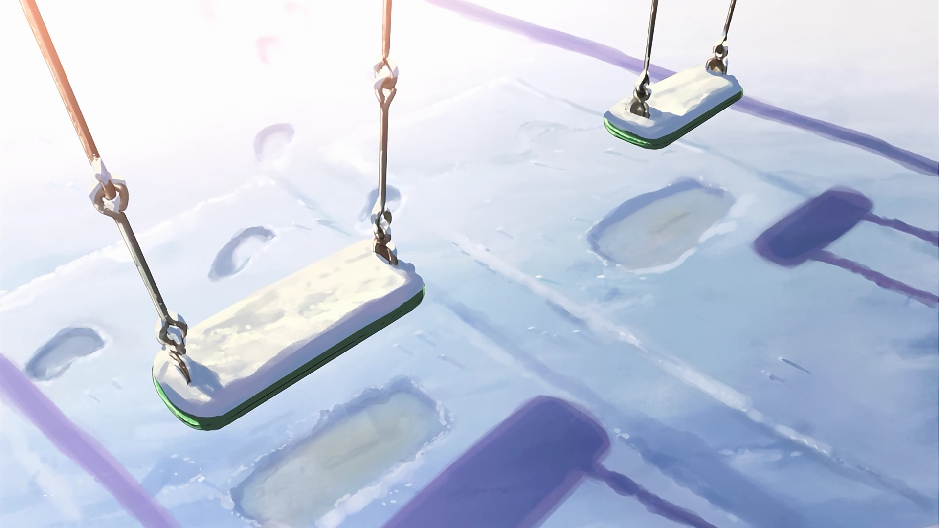 Swings in the snow HD Wallpaper