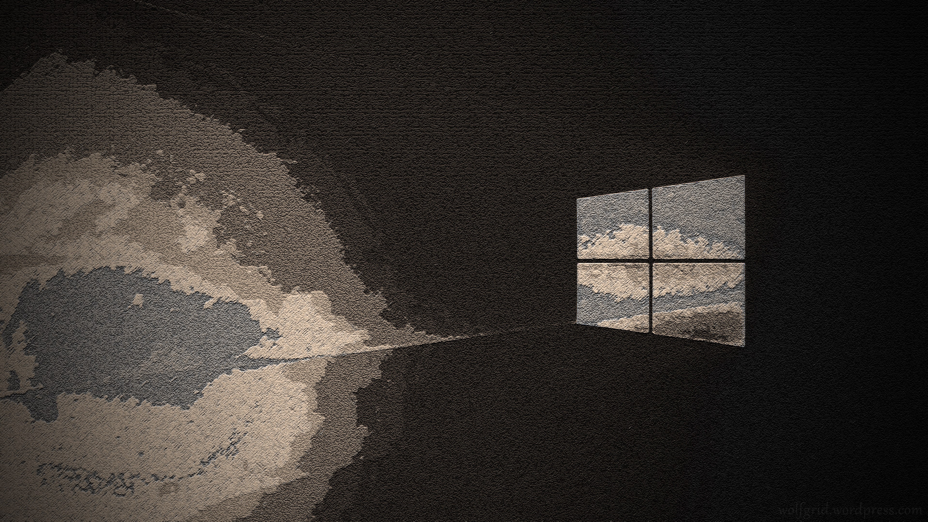Windows 10 logo with abstract cloud reflection HD Wallpaper