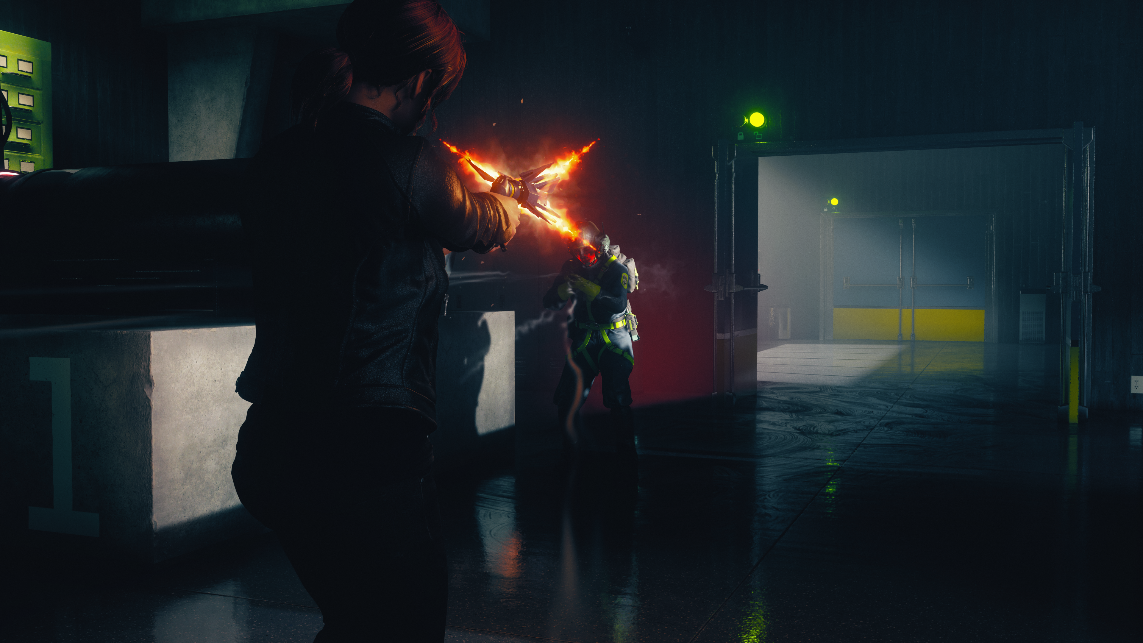 Jesse Faden from Control shooting an enemy HD Wallpaper