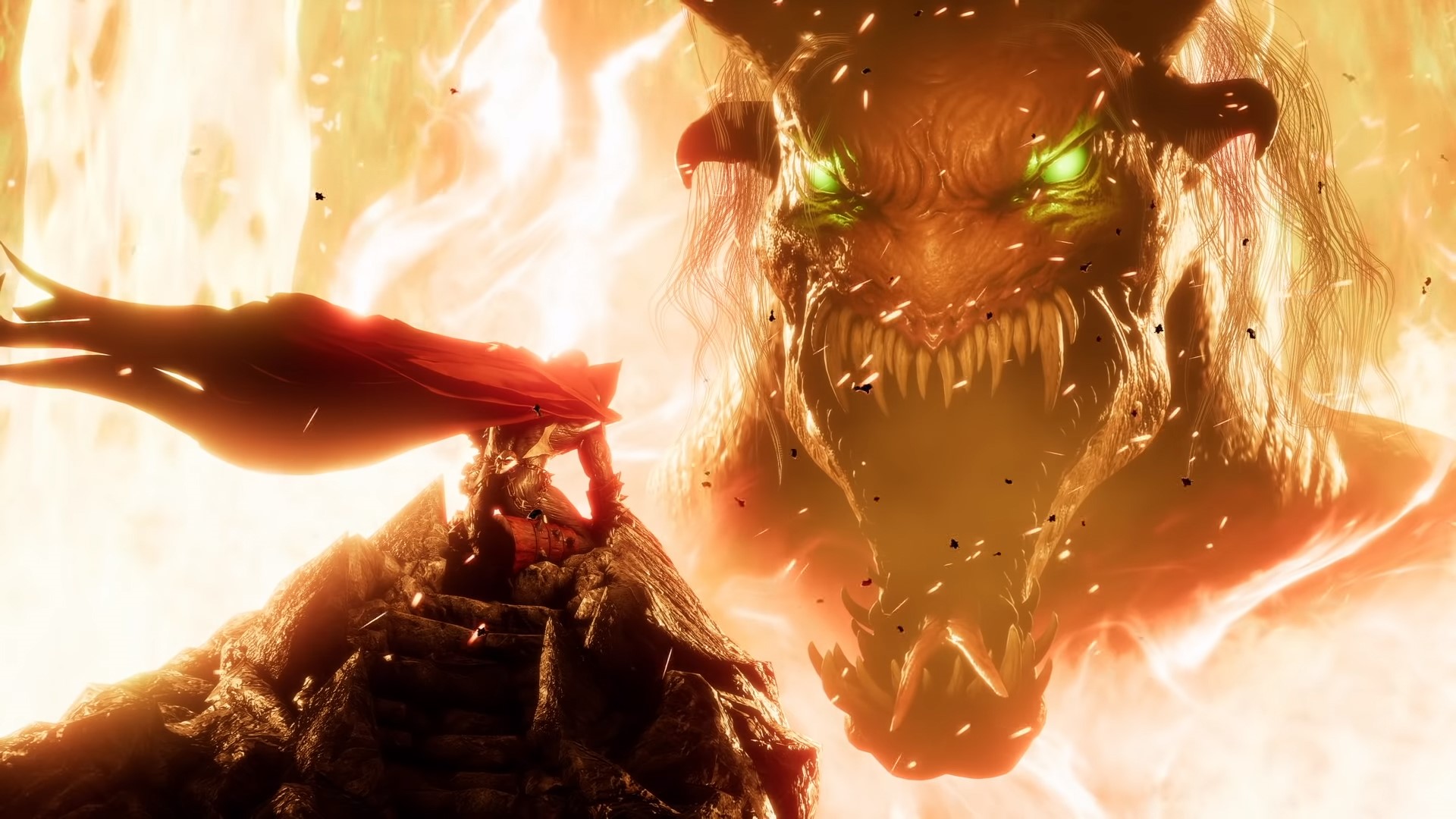 Spawn from Mortal Kombat 11 faces a demon HD Wallpaper