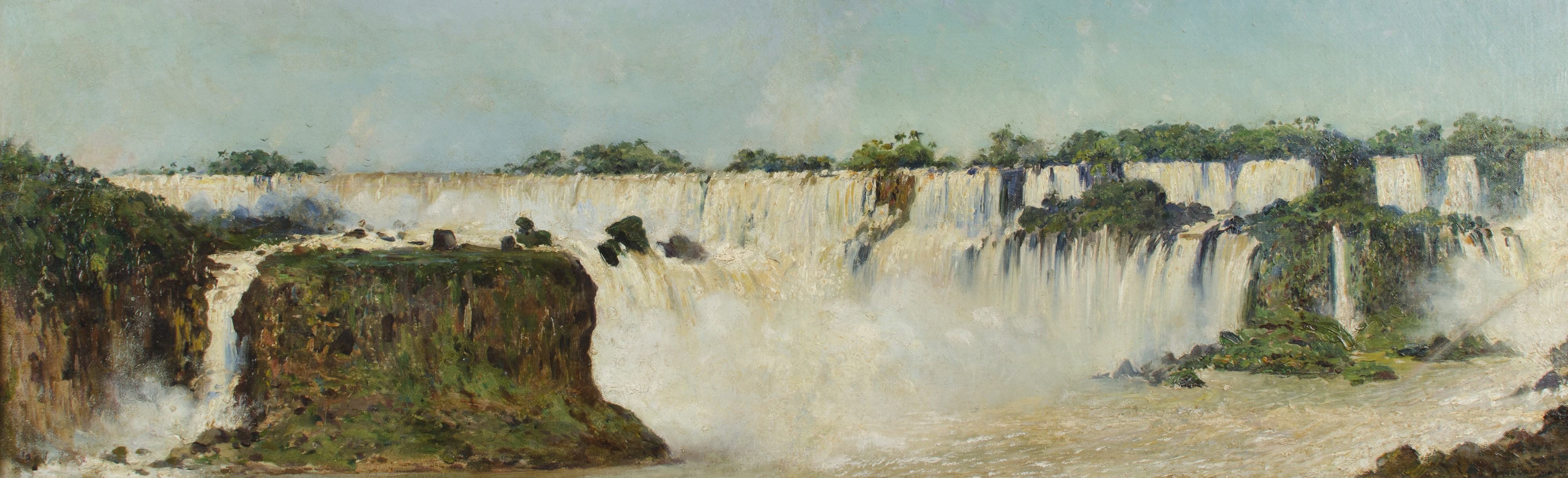 Painting of Iguazu Falls HD Wallpaper