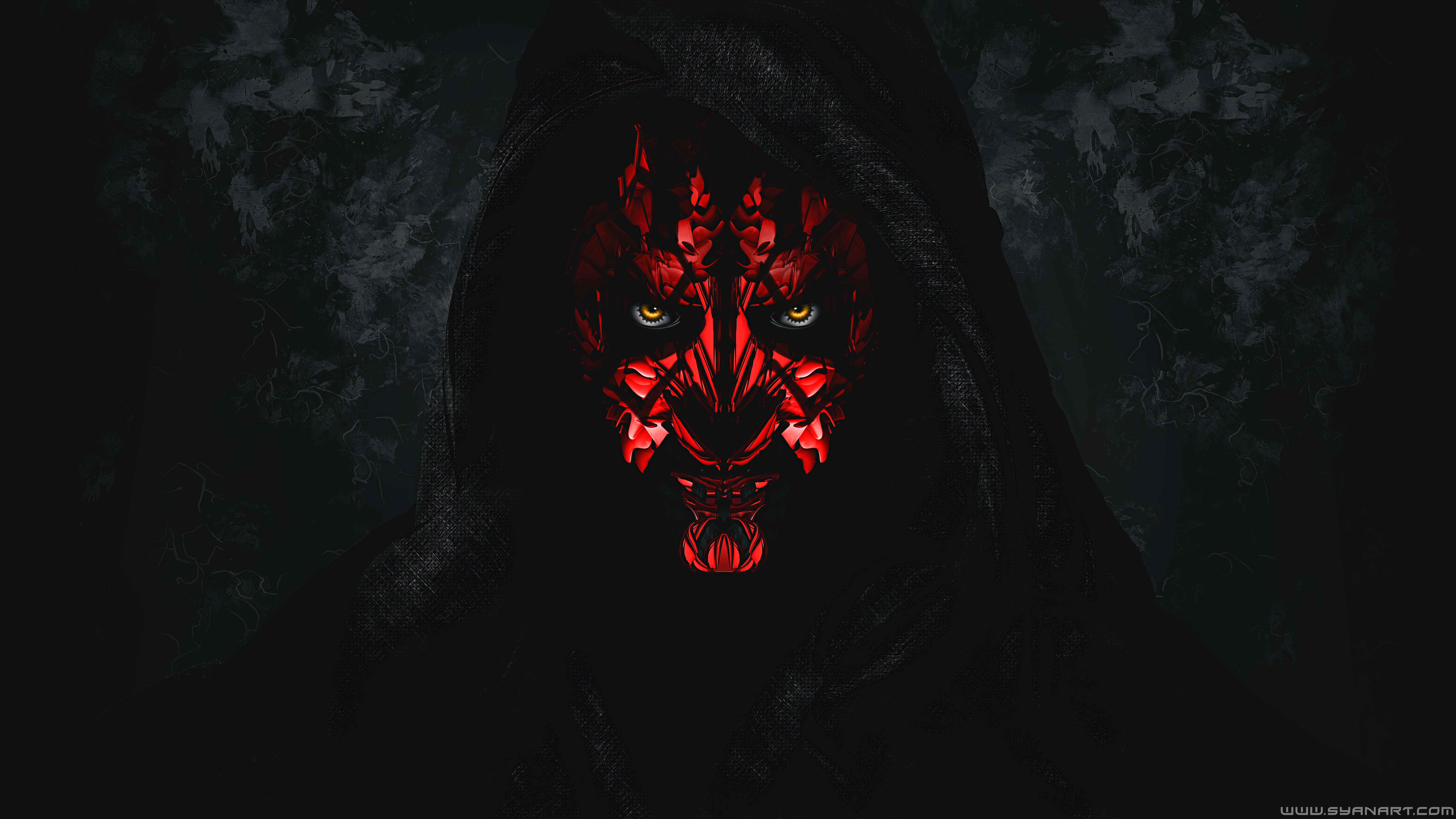 Darth Maul from Star Wars in a dark hood HD Wallpaper