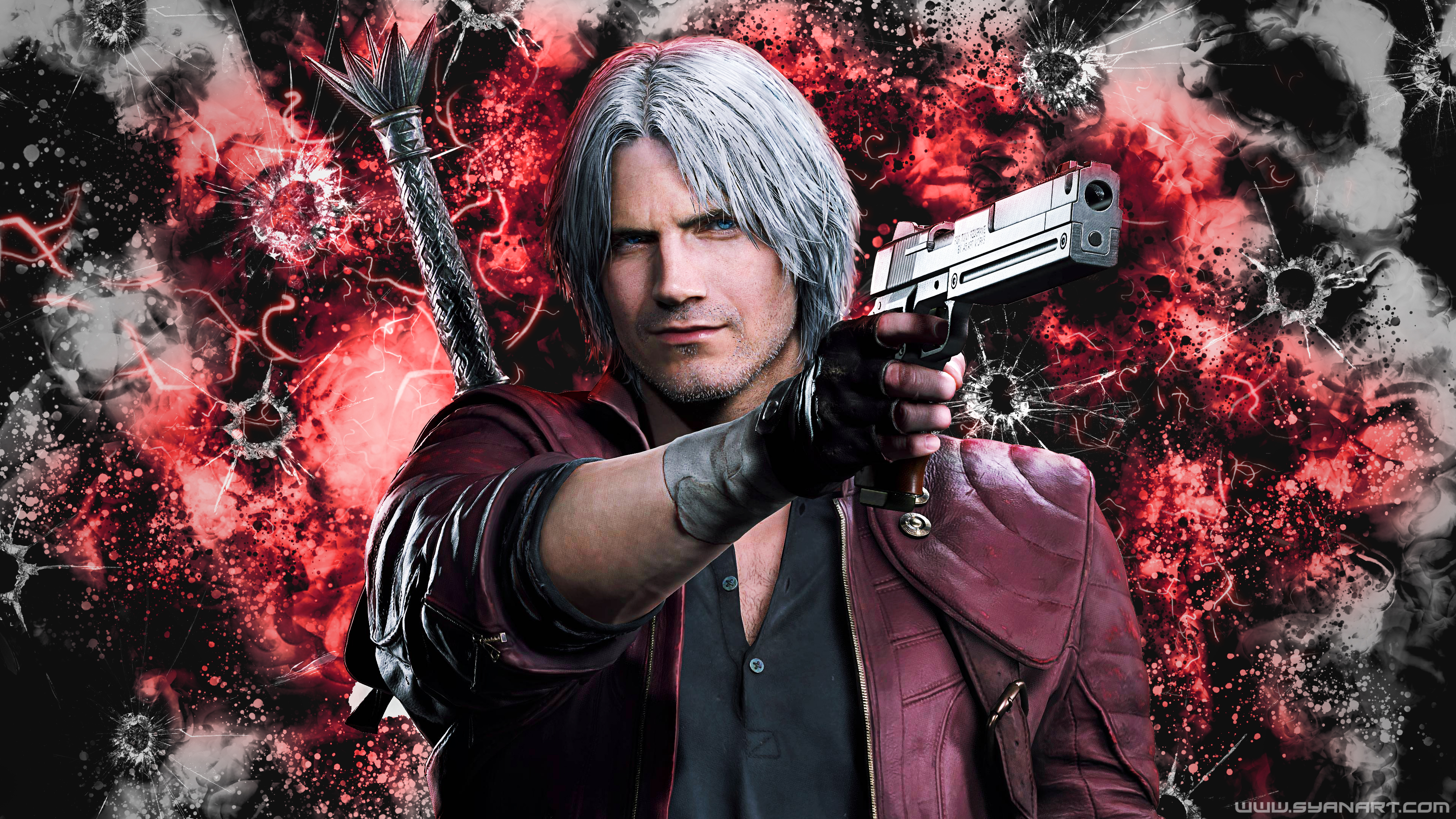 Dante from Devil May Cry 5 holding a gun HD Wallpaper