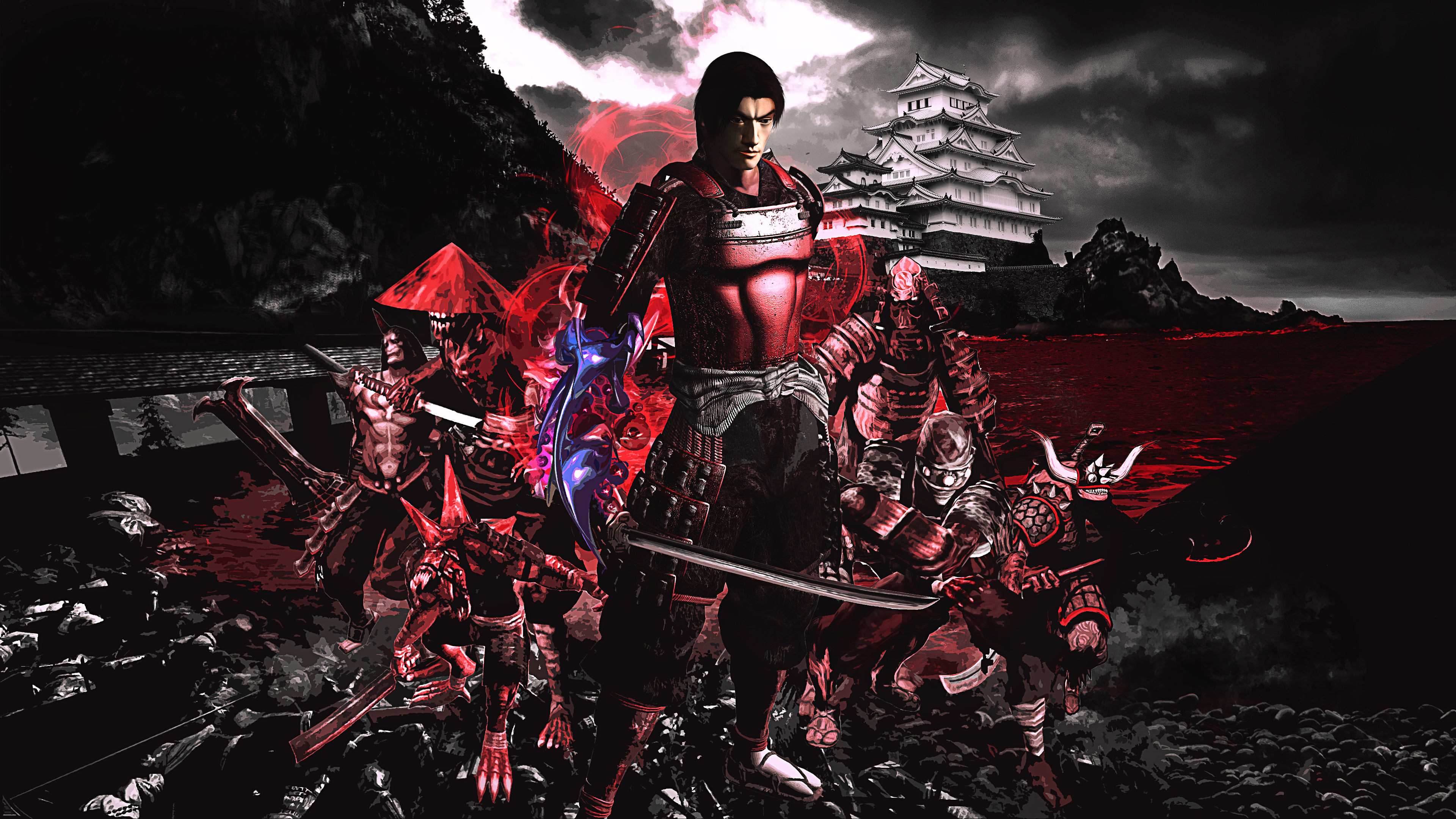 Onimusha Samanosuke and samurai warriors HD Wallpaper