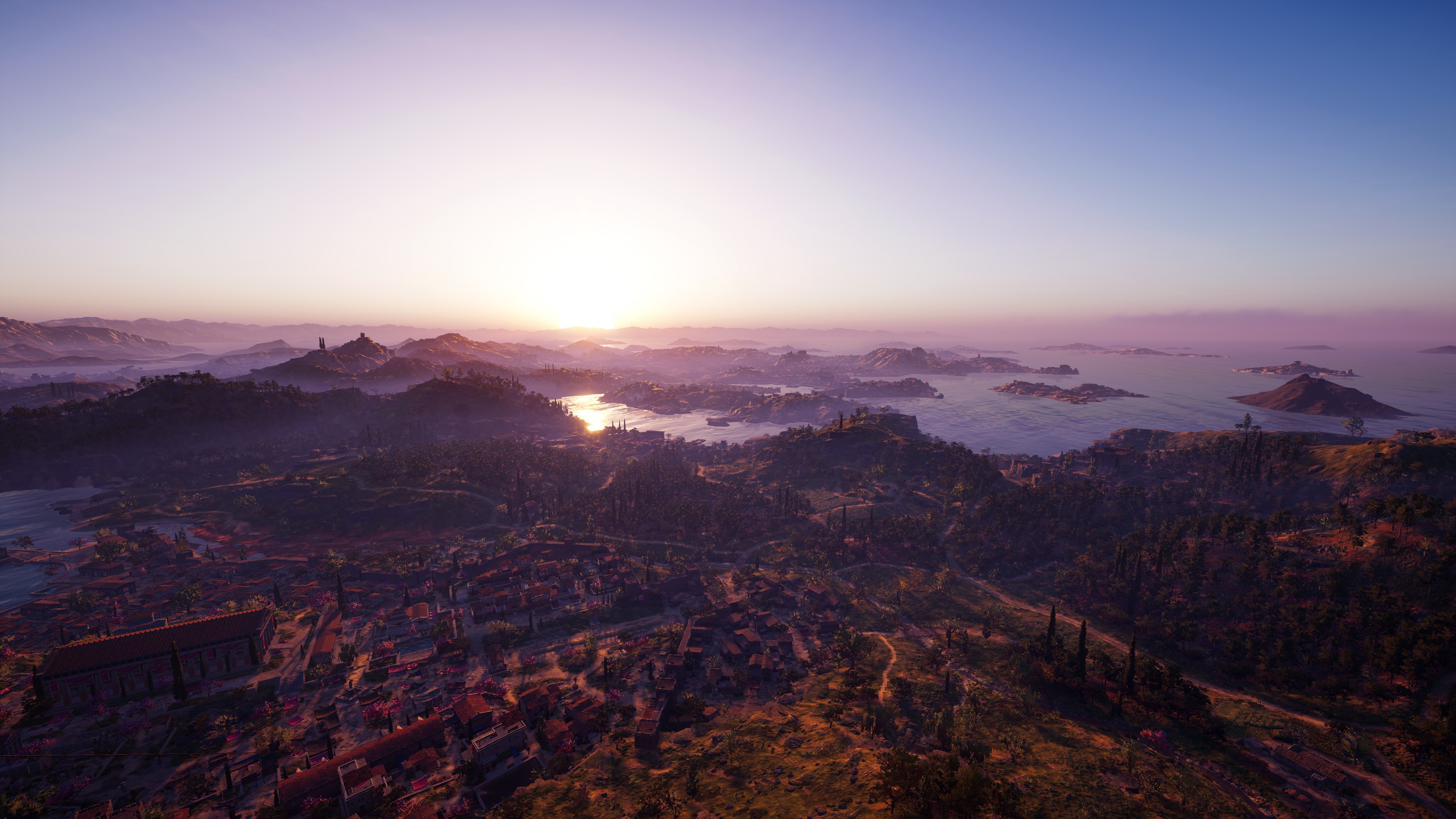 Assassin's Creed: Odyssey 4K Sunset Landscape HD Wallpaper