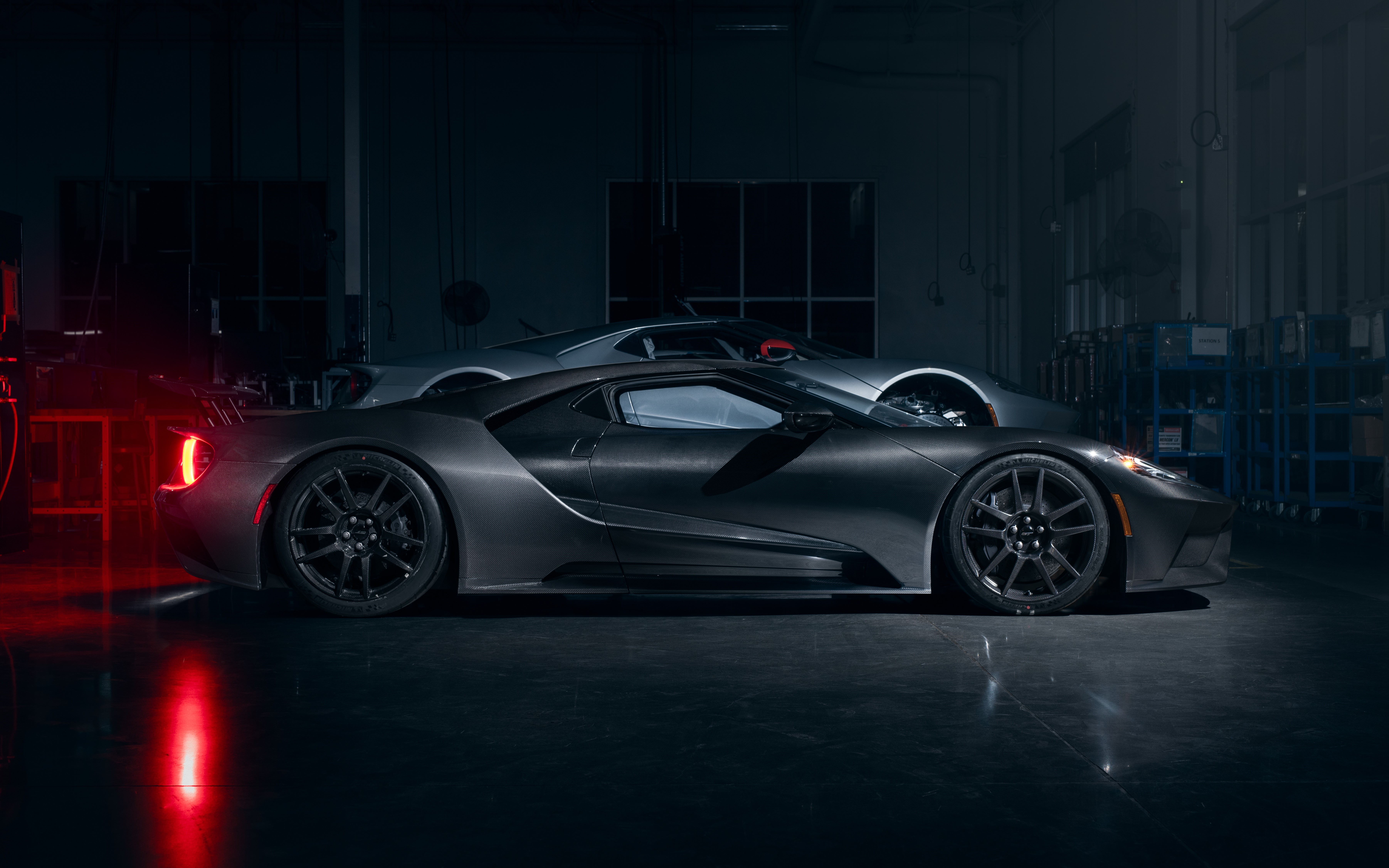 Ford GT Mk II supercars in a garage HD Wallpaper