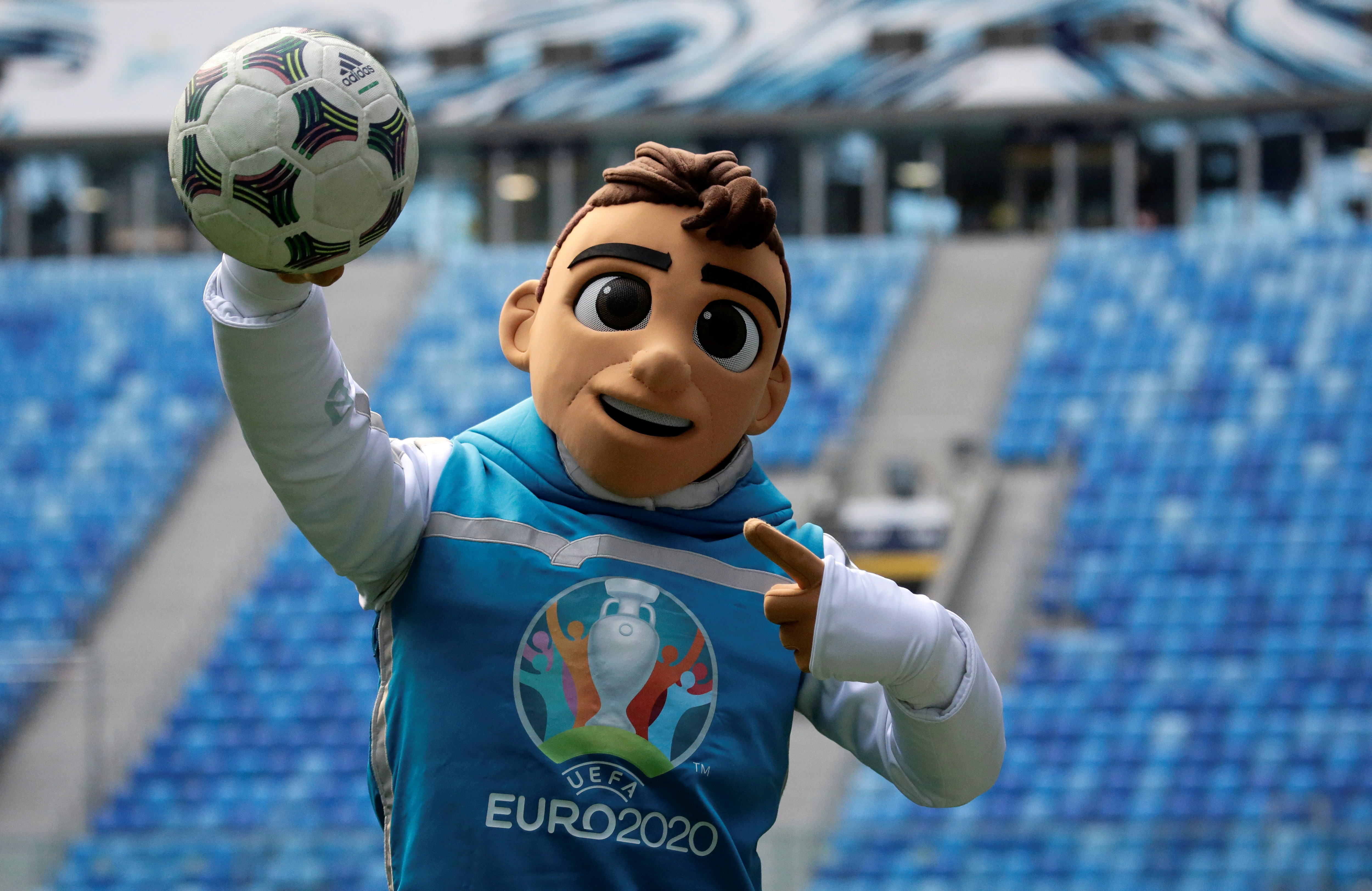 UEFA EURO 2020 Mascot Skillzy holding a soccer ball HD Wallpaper