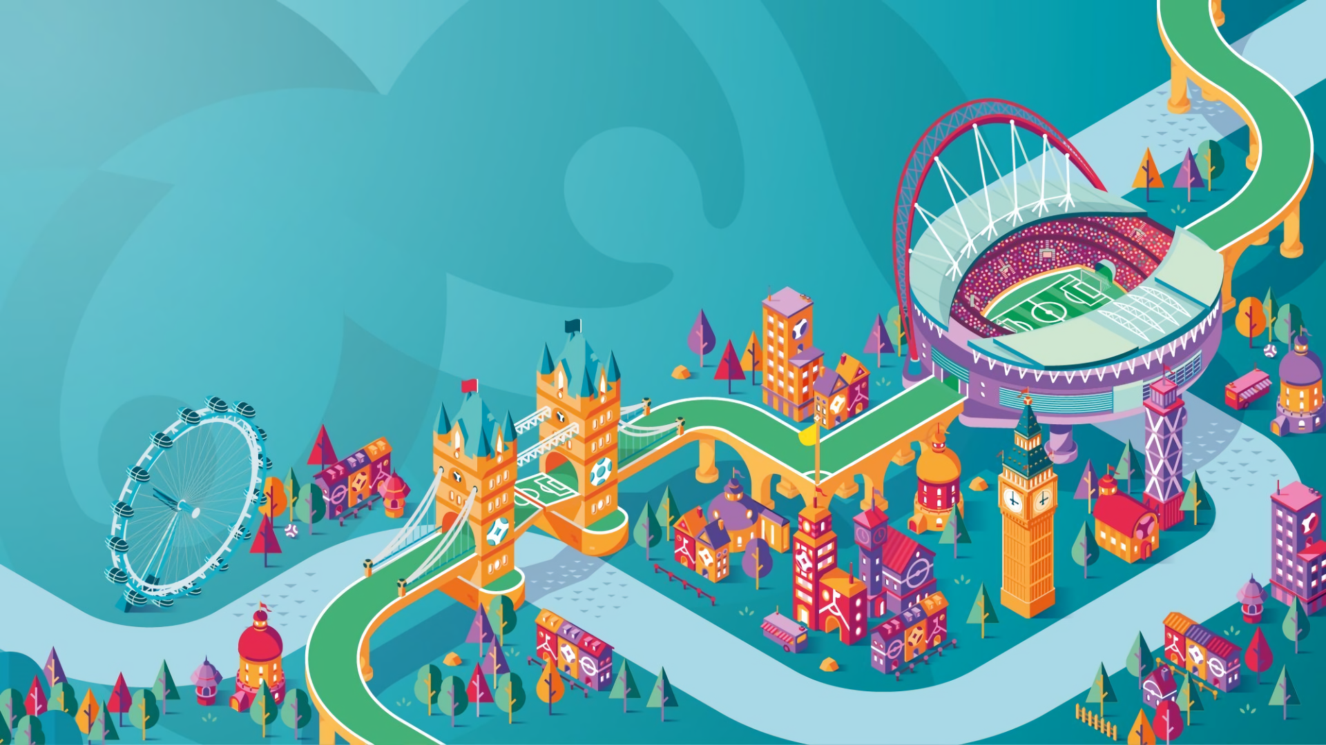 UEFA EURO 2020 London Landmarks and Stadium HD Wallpaper