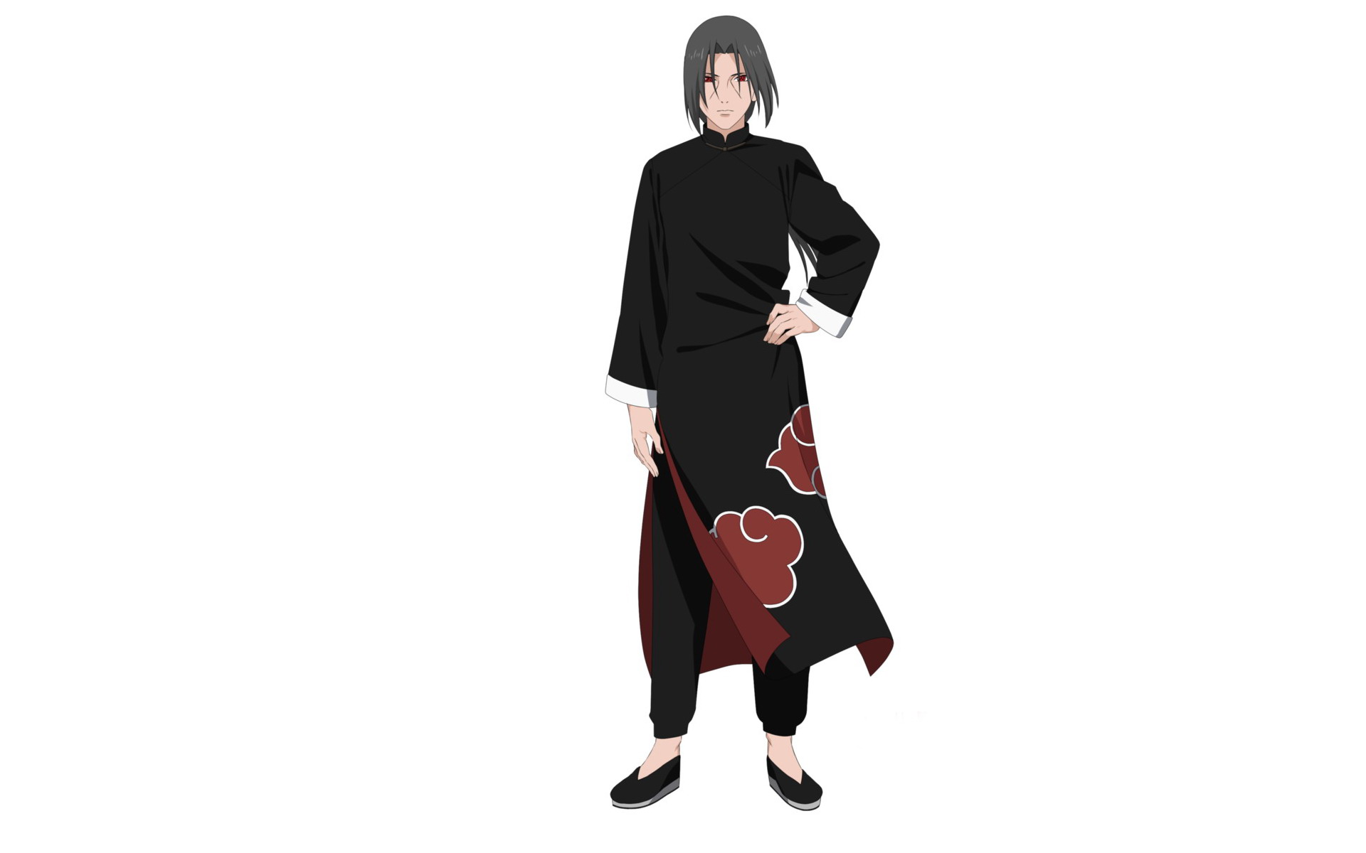 Itachi Uchiha in black Akatsuki robe HD Wallpaper