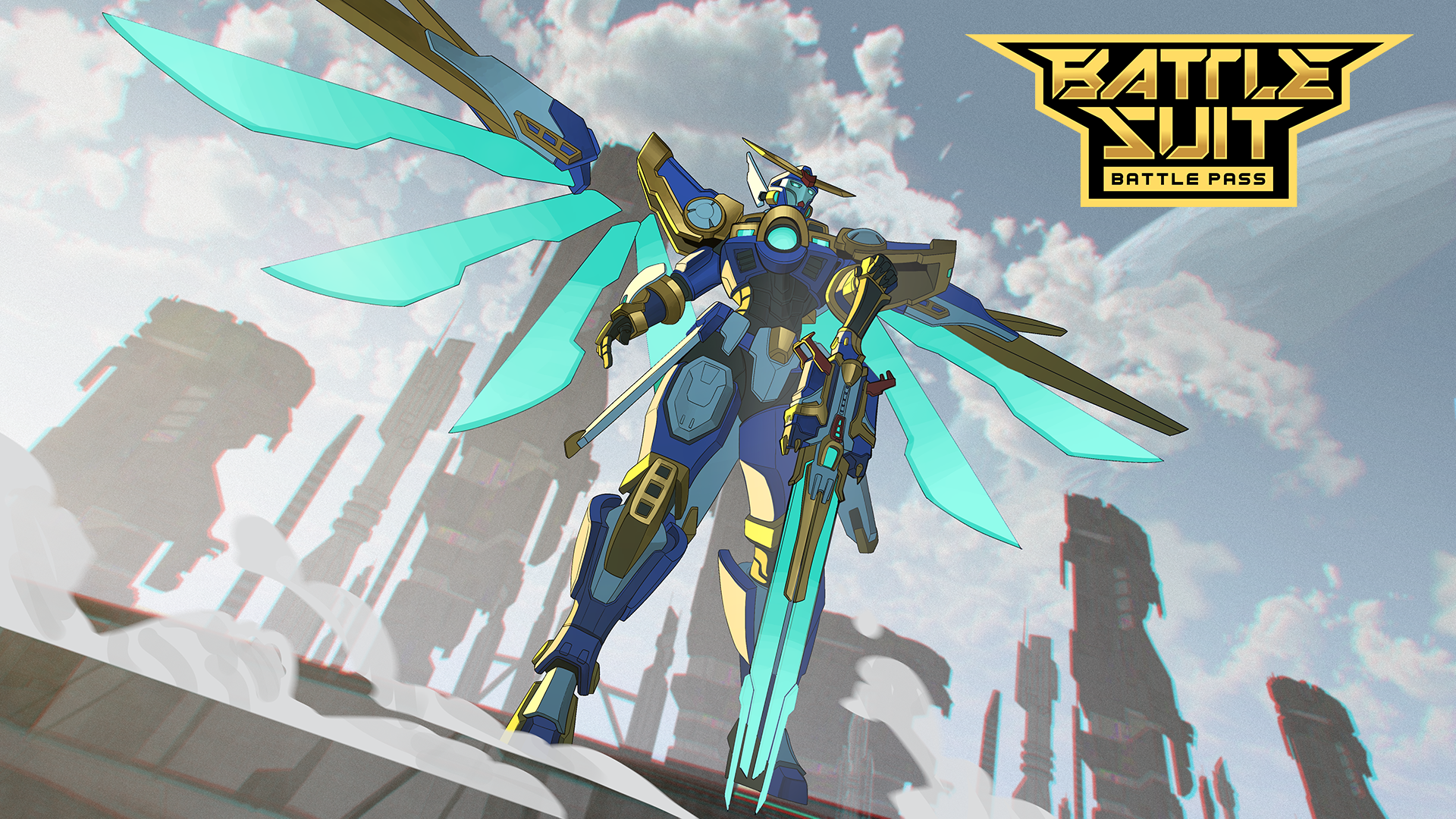 Furia from Paladins with Battle Suit Battle Pass wings and sword HD Wallpaper