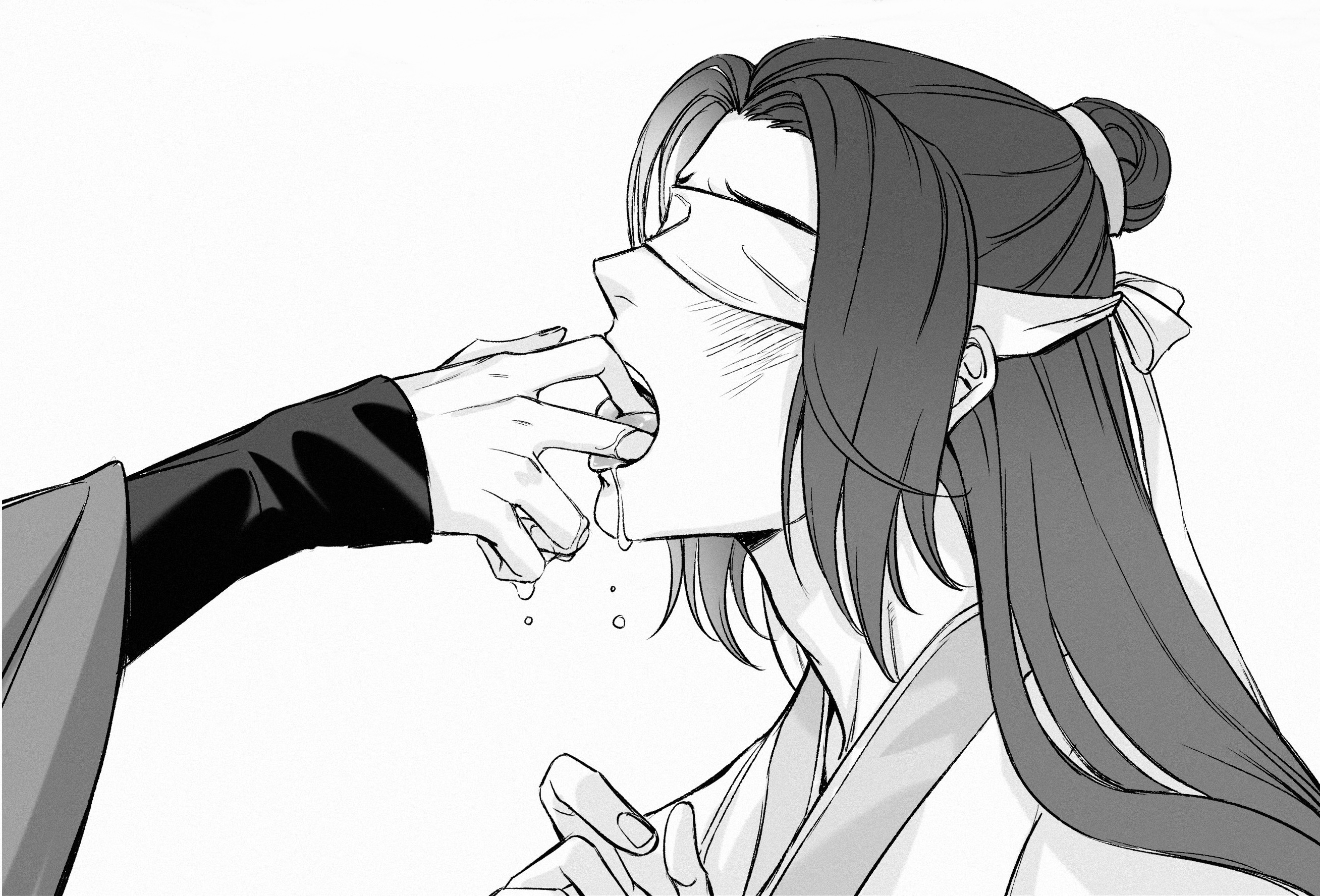 Xiao Xingchen with blindfold and drool HD Wallpaper