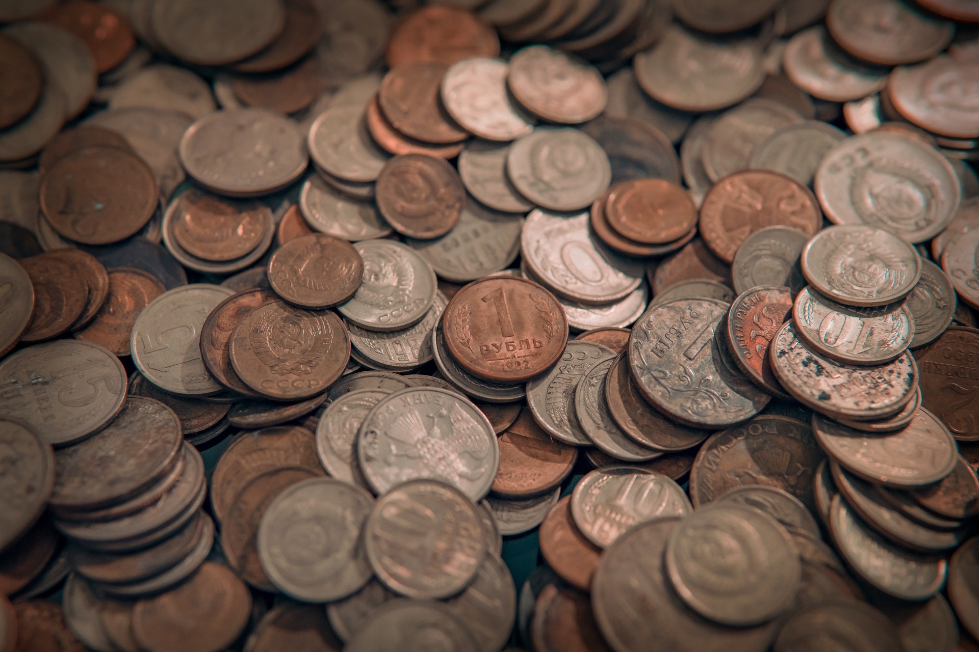 Pile of Russian Ruble Coins HD Wallpaper