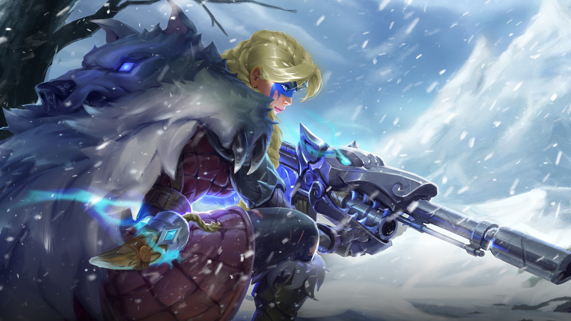Tyra with Wolf from Paladins: Champions of the Realm HD Wallpaper