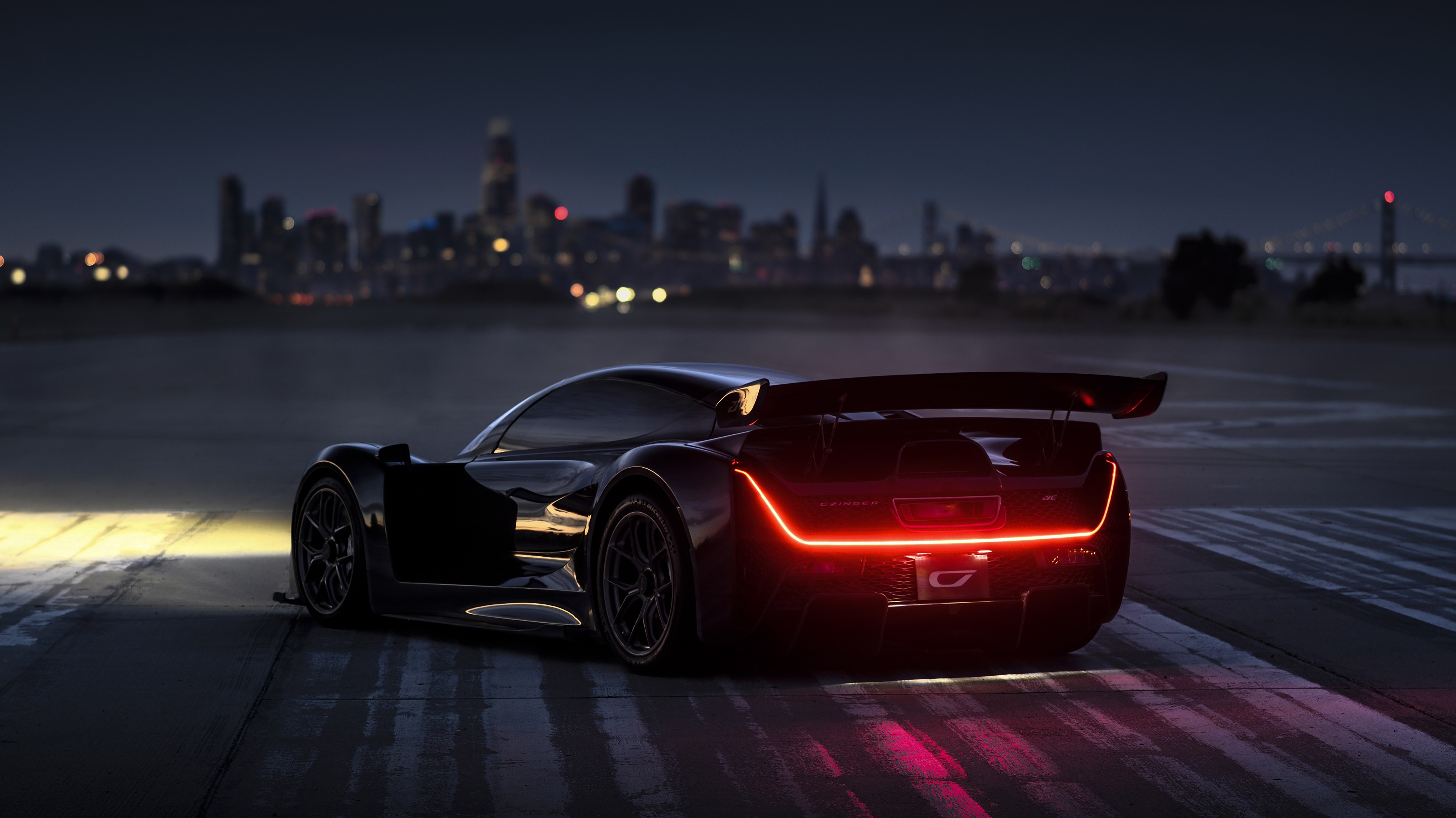 4K Czinger 21C supercar at night HD Wallpaper