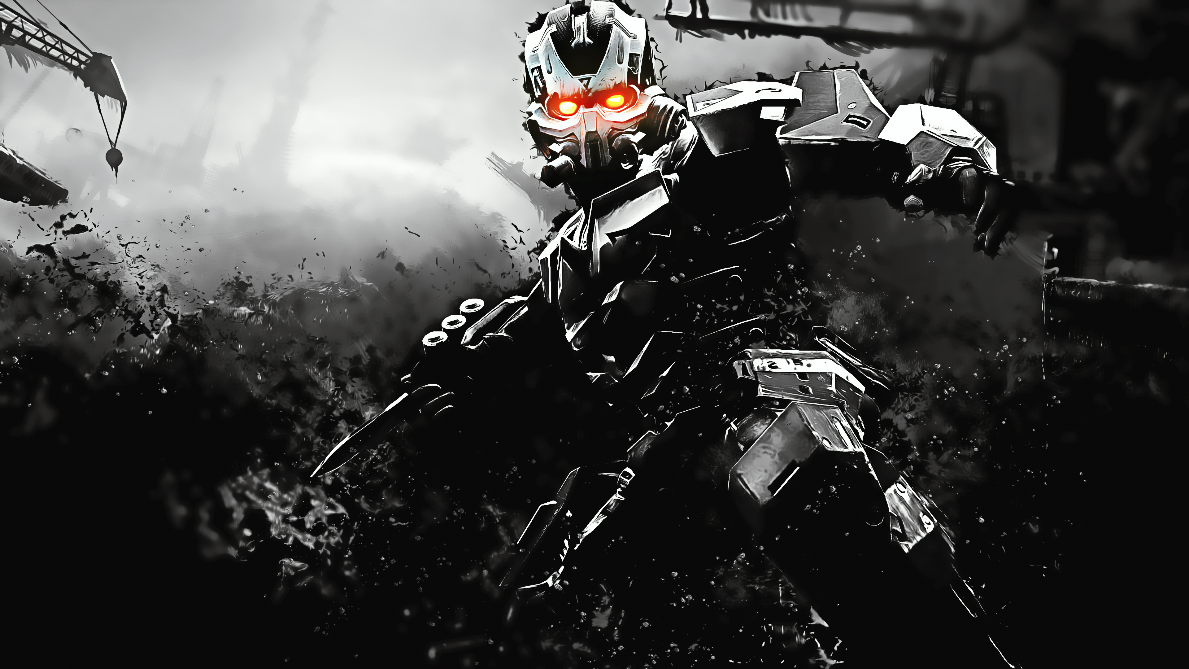 Killzone capture trooper in a dark, gritty environment HD Wallpaper