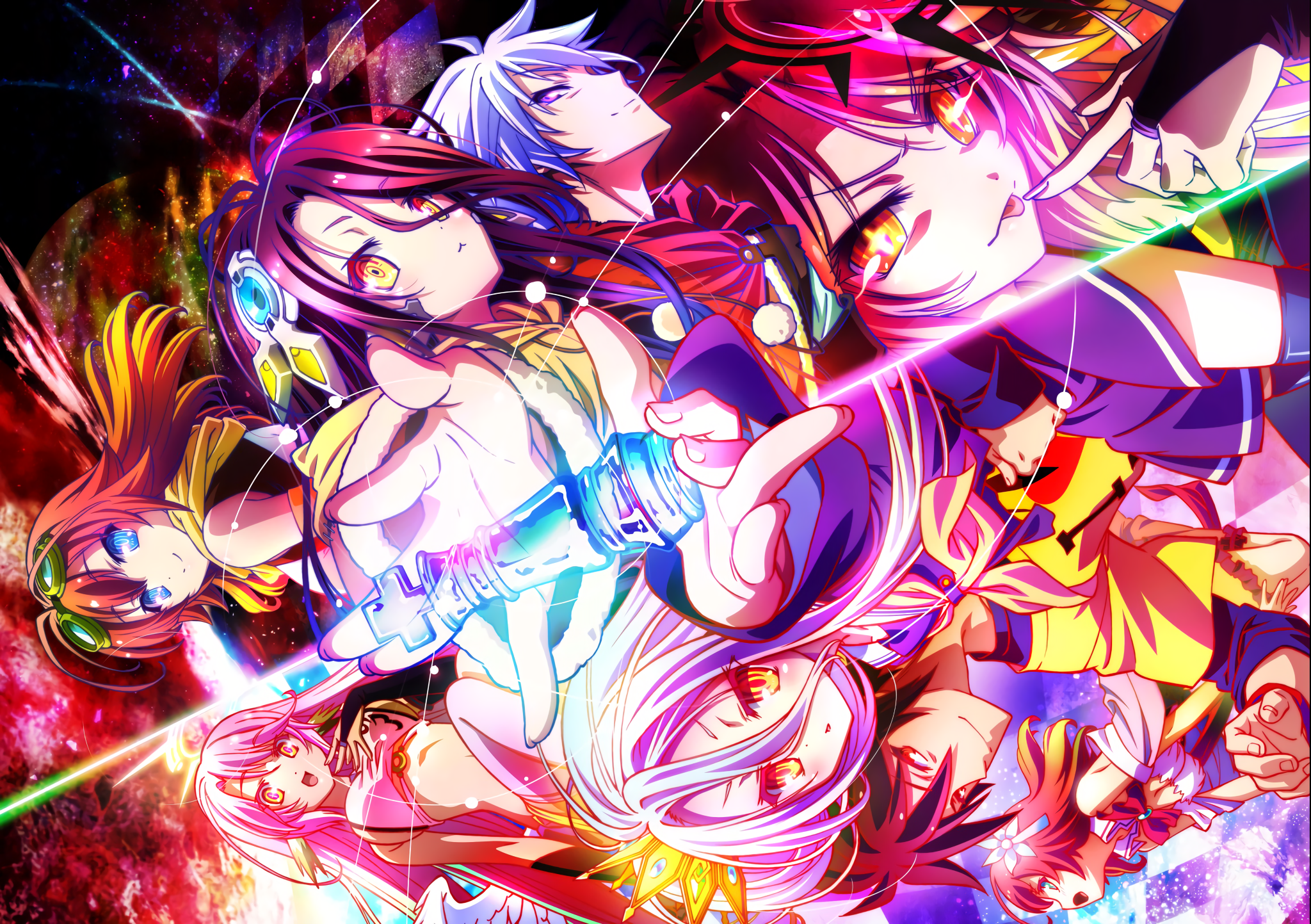 No Game No Life characters with Sora and Shiro HD Wallpaper