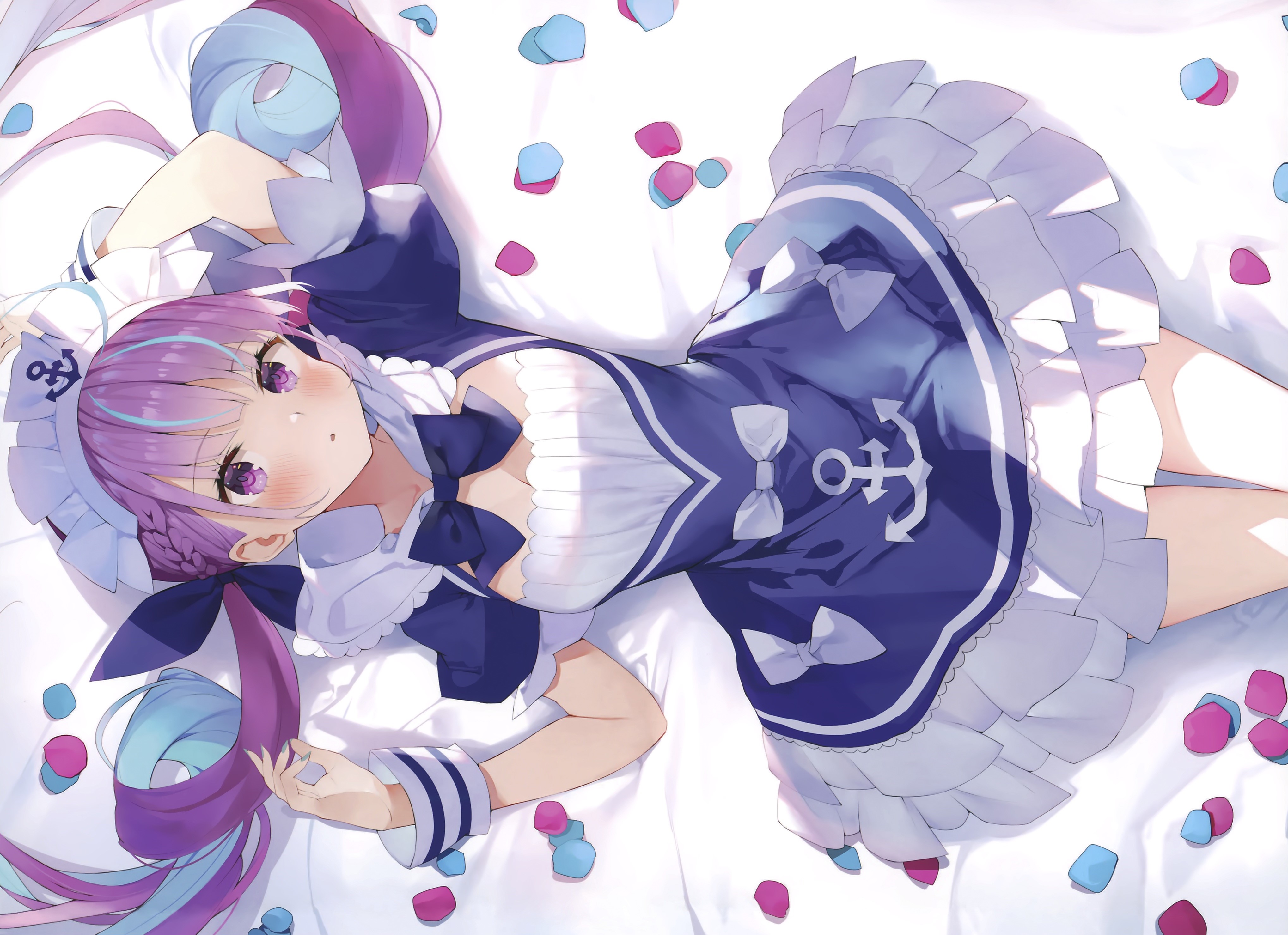 Minato Aqua from Hololive wearing a maid outfit HD Wallpaper
