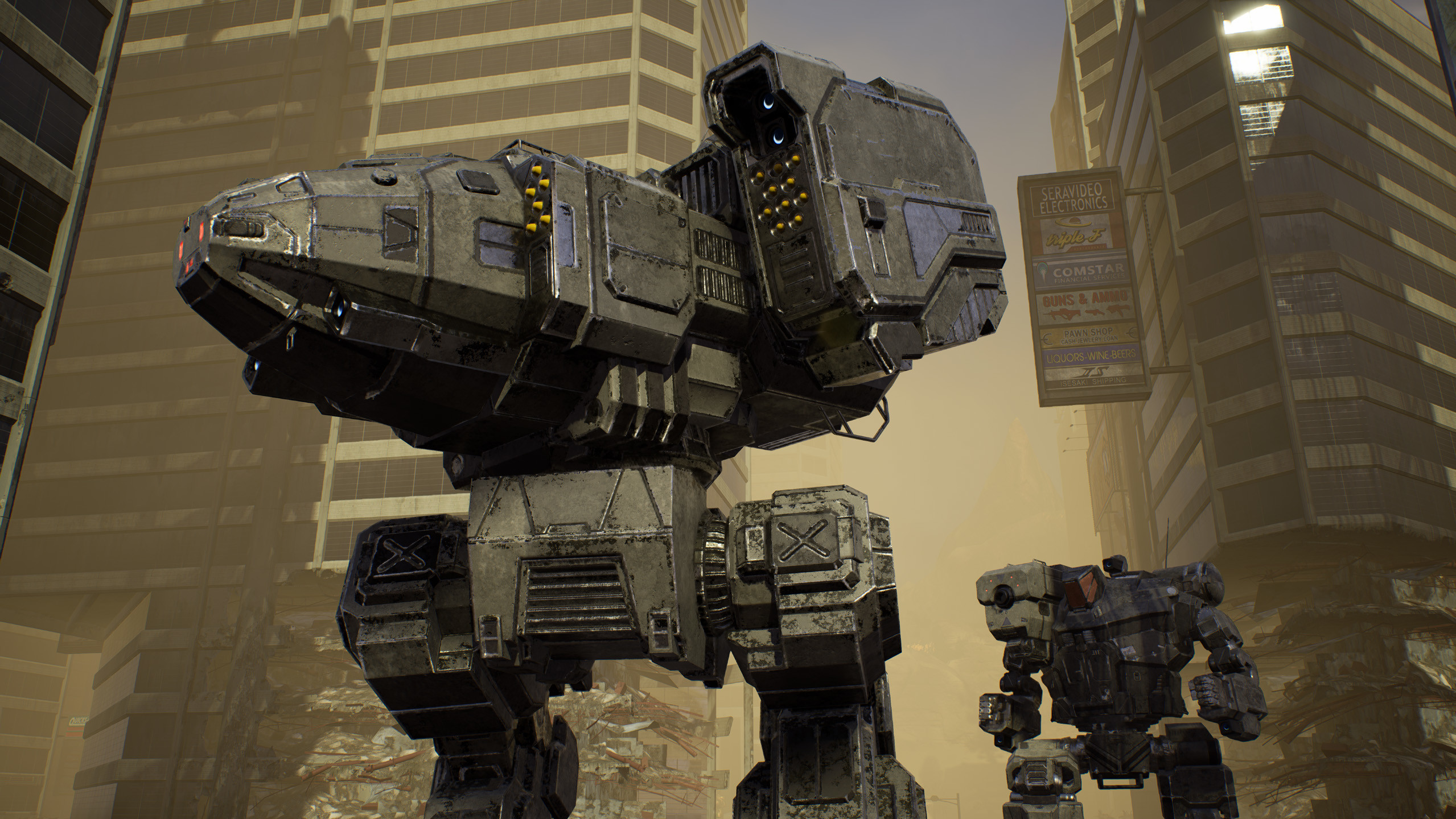 MechWarrior 5: Mercenaries Mechs in City HD Wallpaper