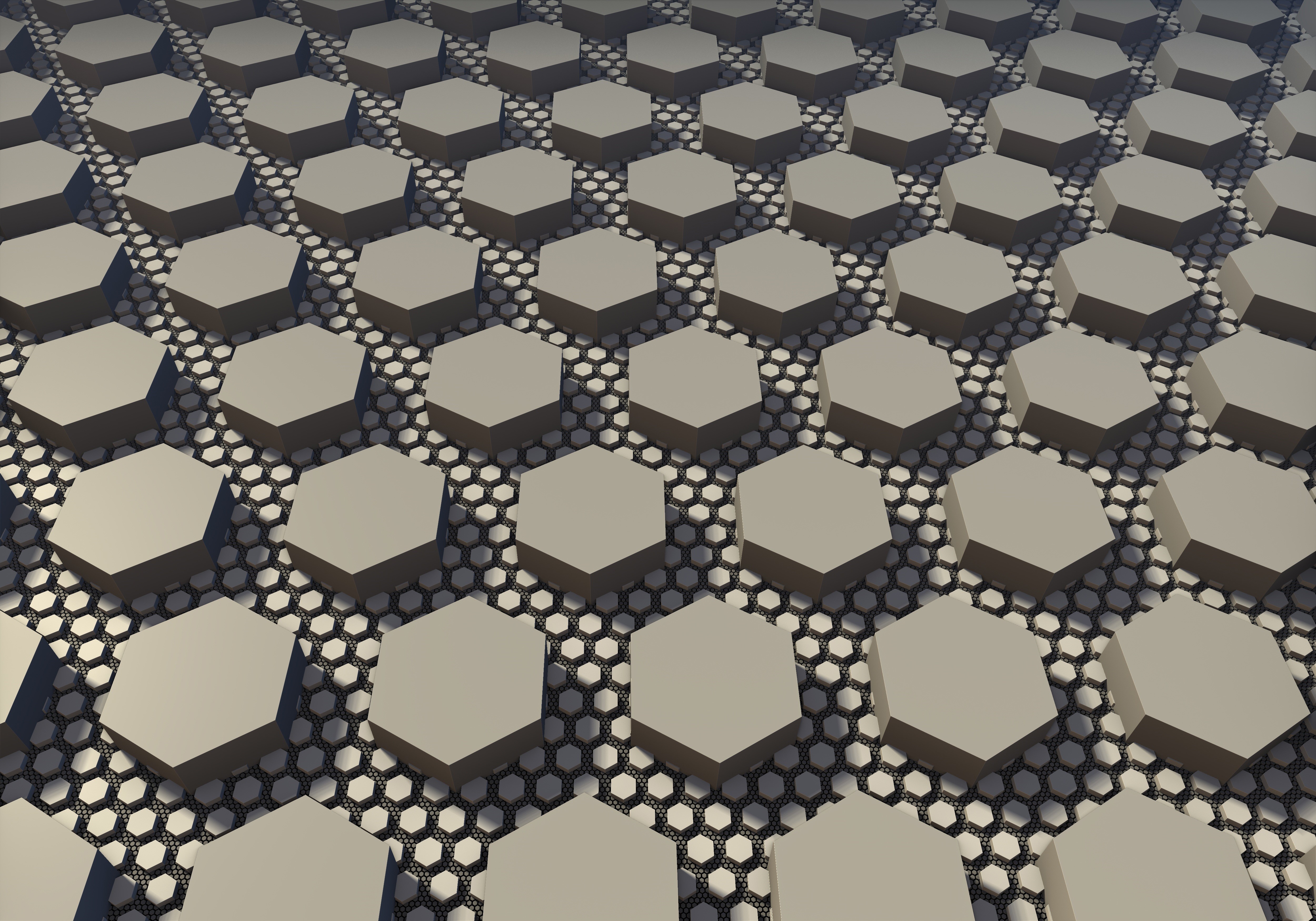 Abstract 3D Hexagon Pattern with Shadows HD Wallpaper