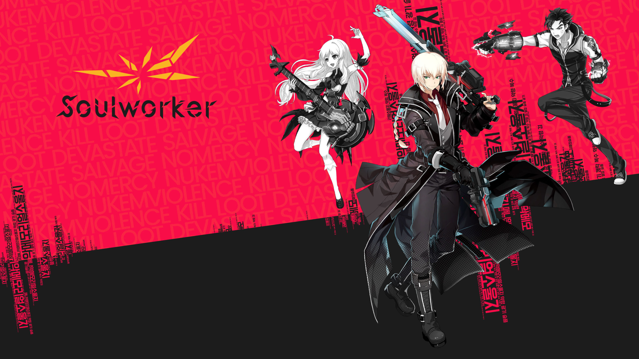 Soulworker Characters with Weapons HD Wallpaper