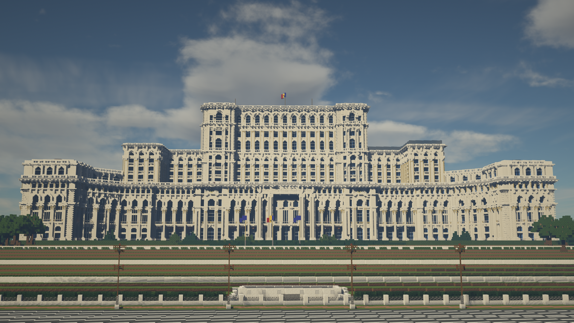 Palace of Parliament in Romania, Minecraft build HD Wallpaper