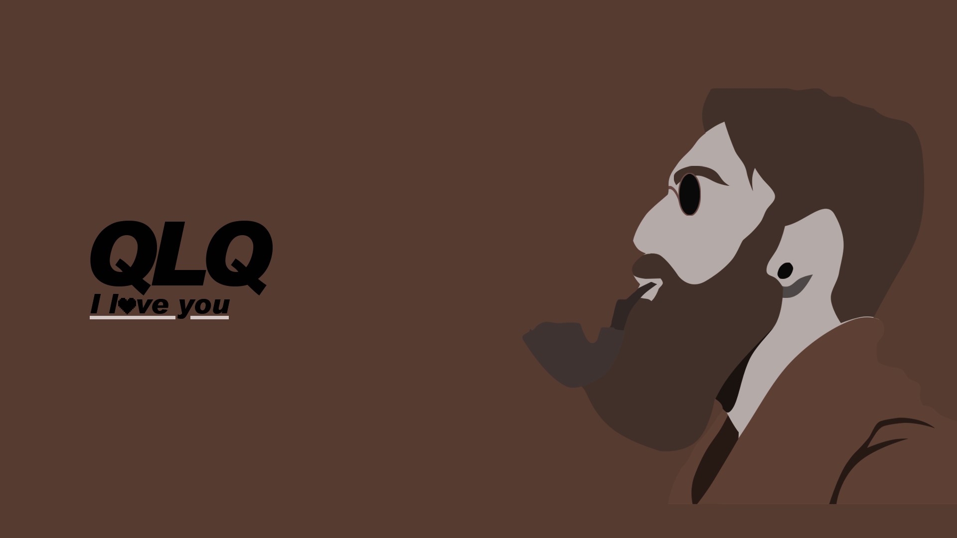 Man with beard smoking, QLQ I love you text HD Wallpaper