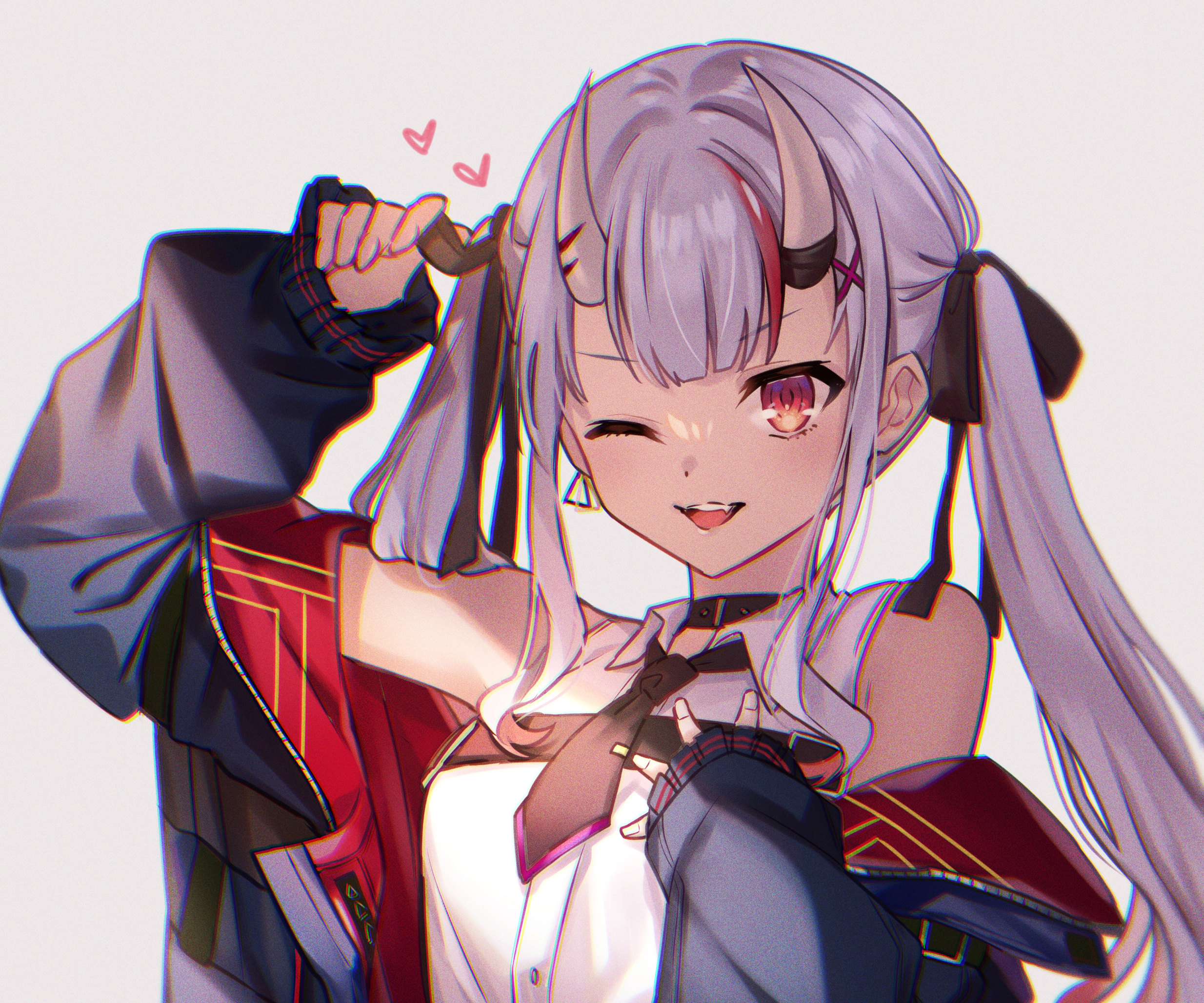 Nakiri Ayame Hololive Anime Girl with Horns HD Wallpaper