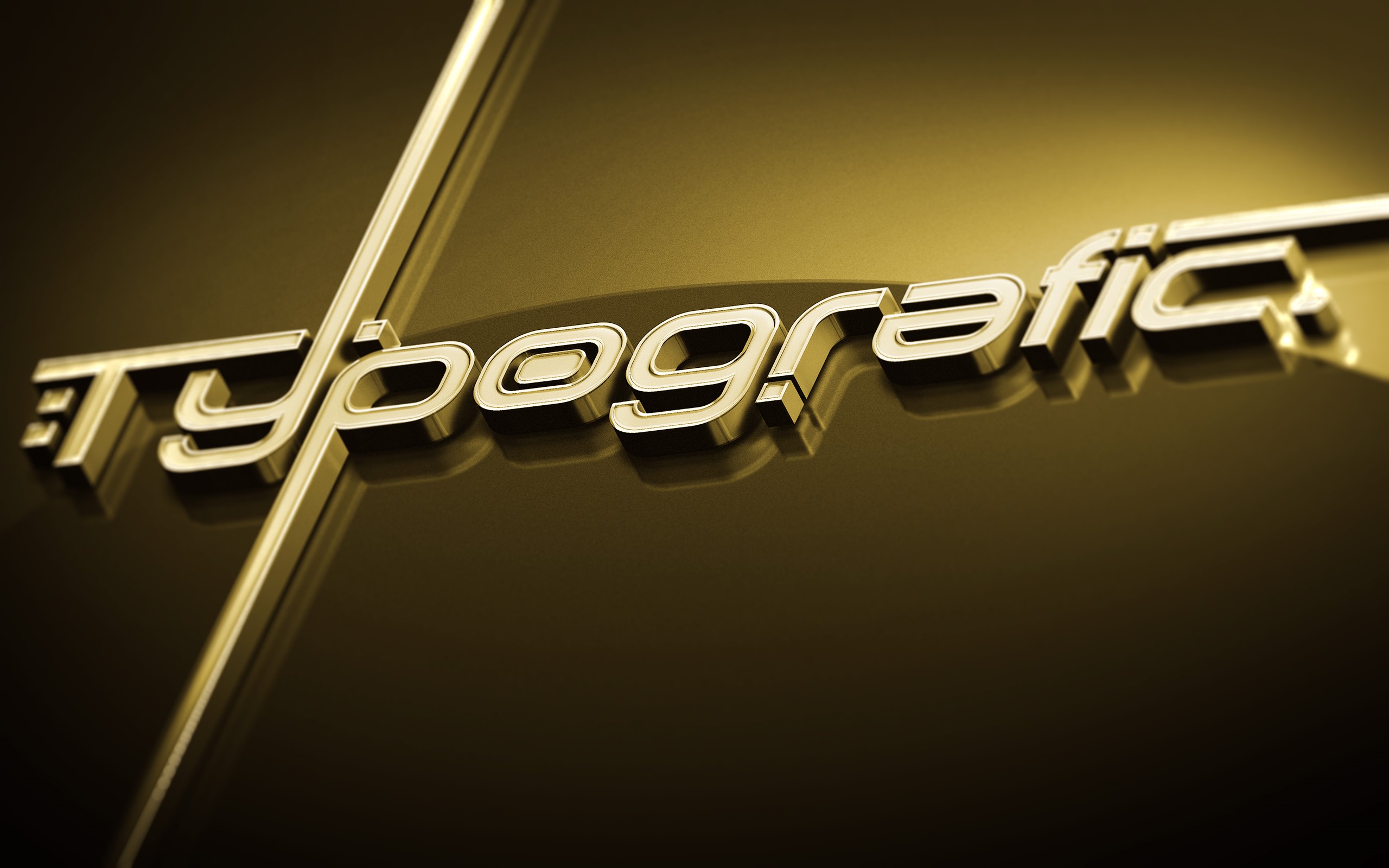 Gold "Typografia" text on a dark background HD Wallpaper