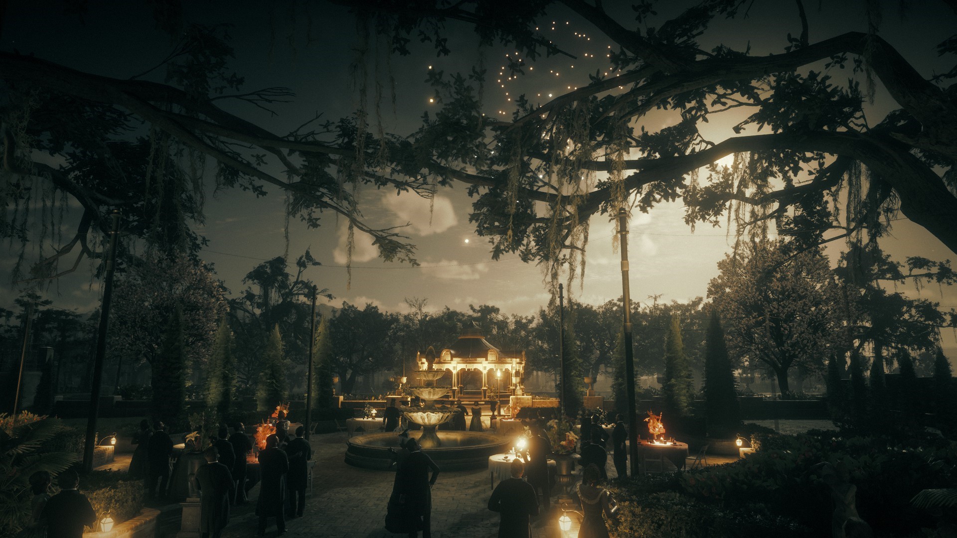 Red Dead Redemption 2 garden party at night HD Wallpaper