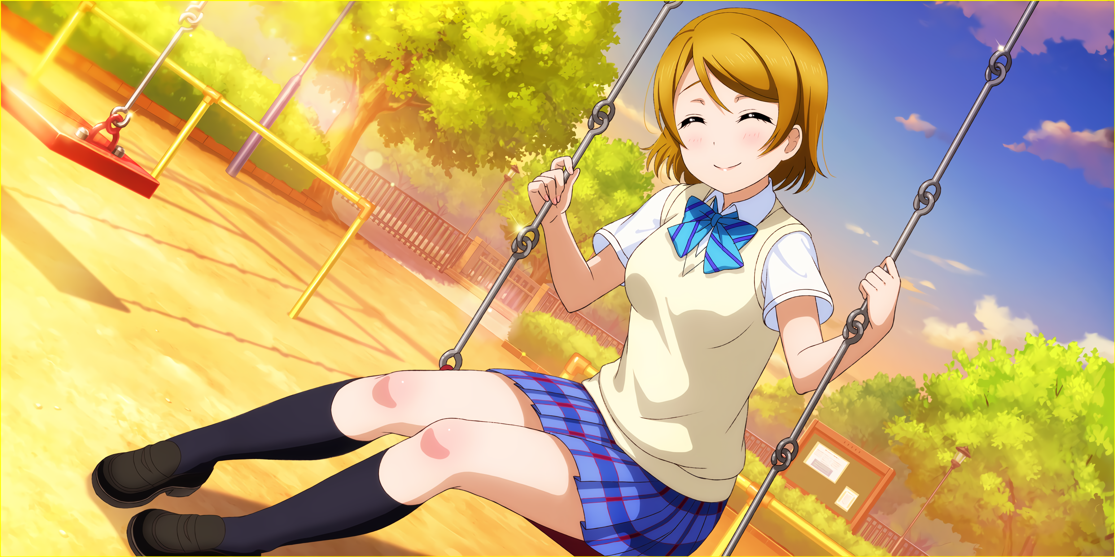 Hanayo Koizumi from Love Live! Series on a swing HD Wallpaper