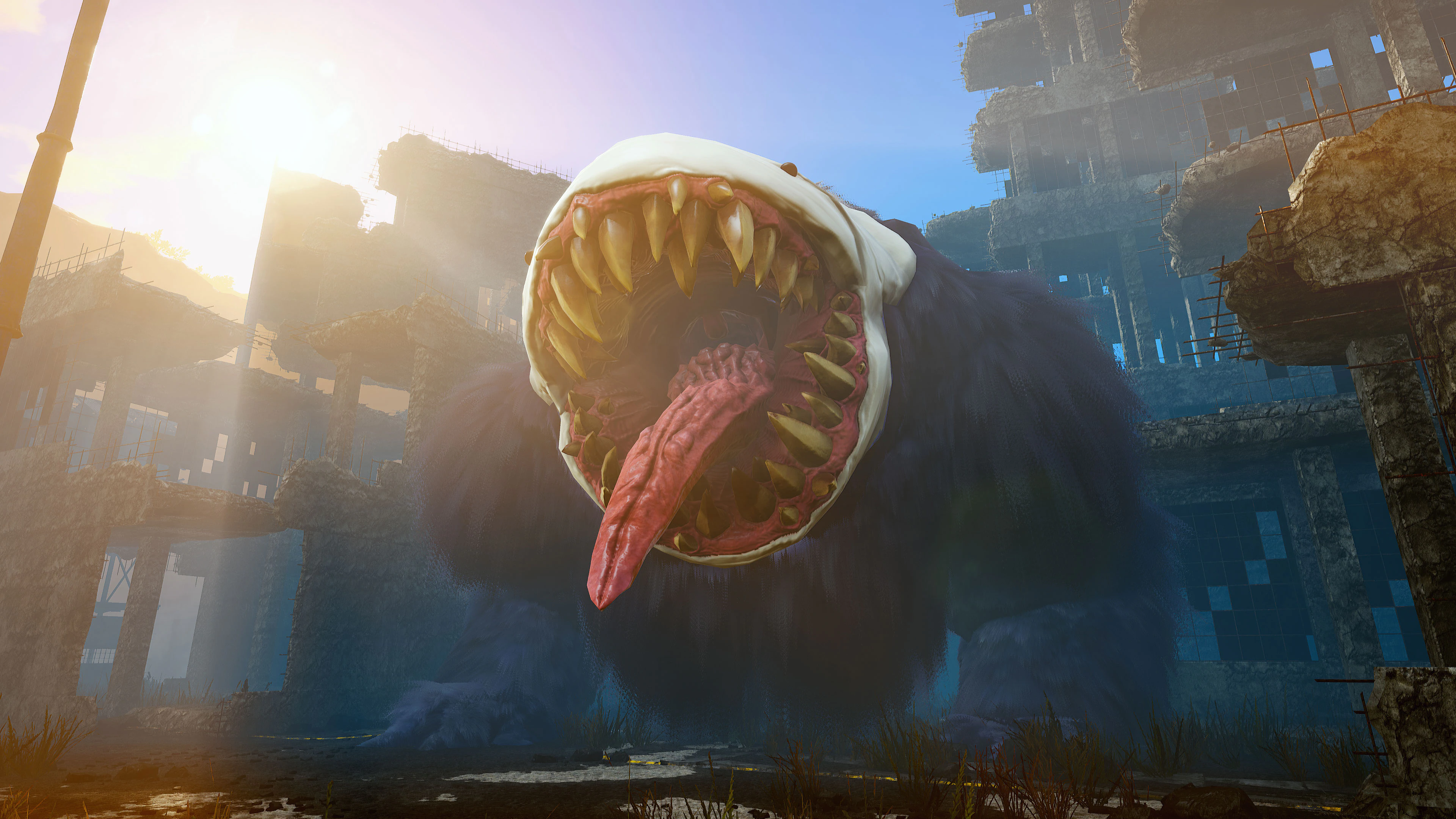 Biomutant monster in ruined city HD Wallpaper