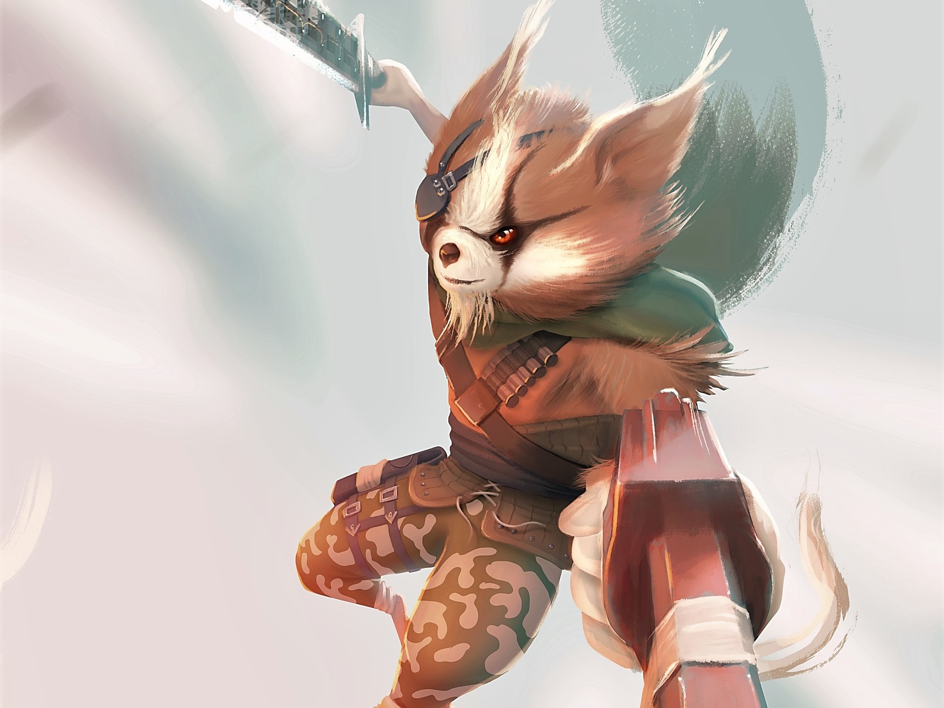 Biomutant character with sword and gun HD Wallpaper