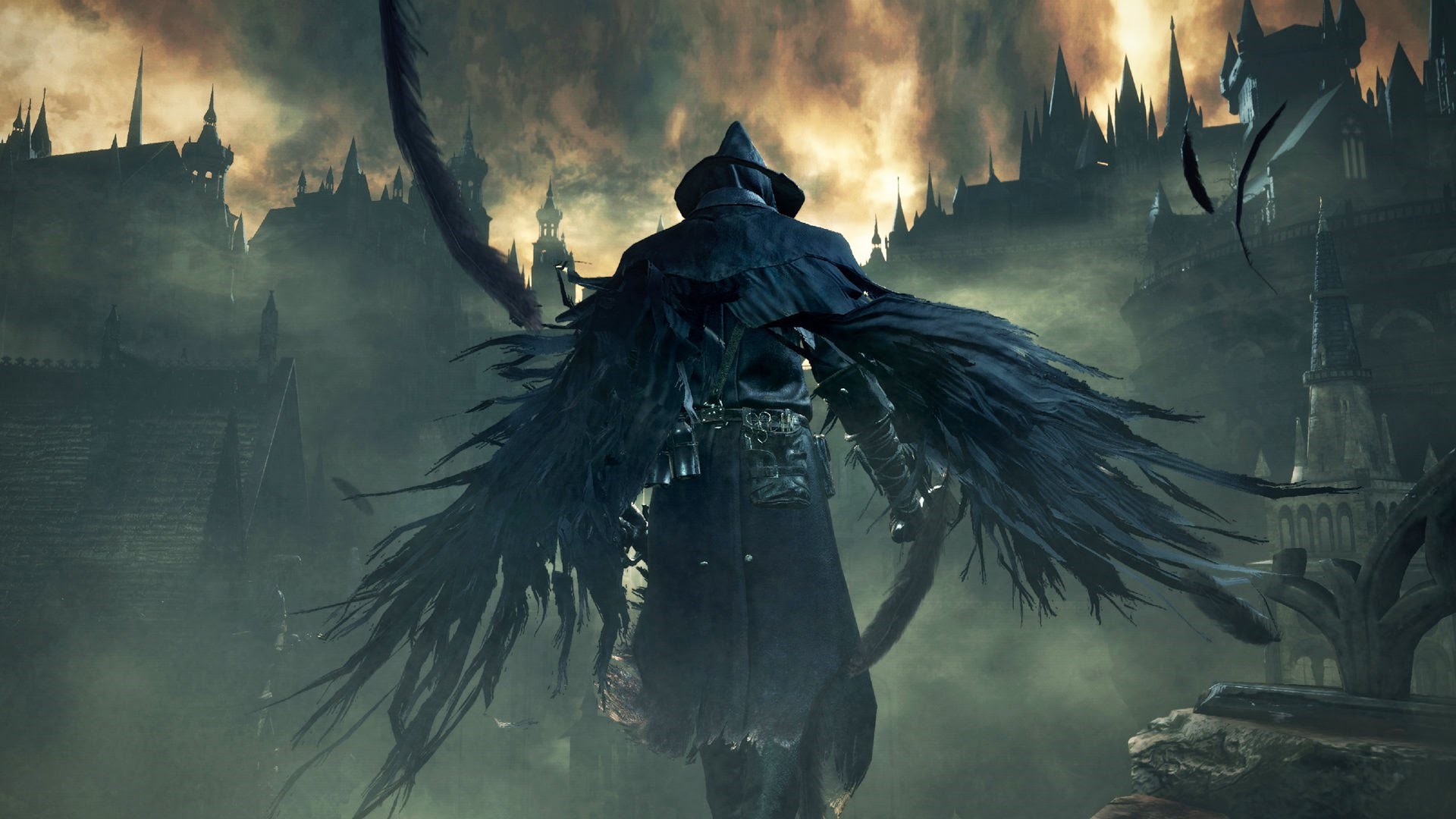 Hunter from Bloodborne with wings HD Wallpaper