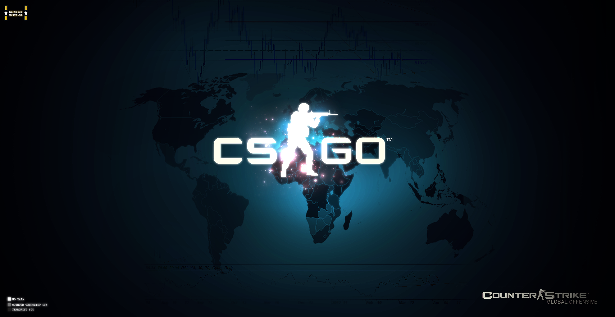 Counter-Strike: Global Offensive logo over world map HD Wallpaper