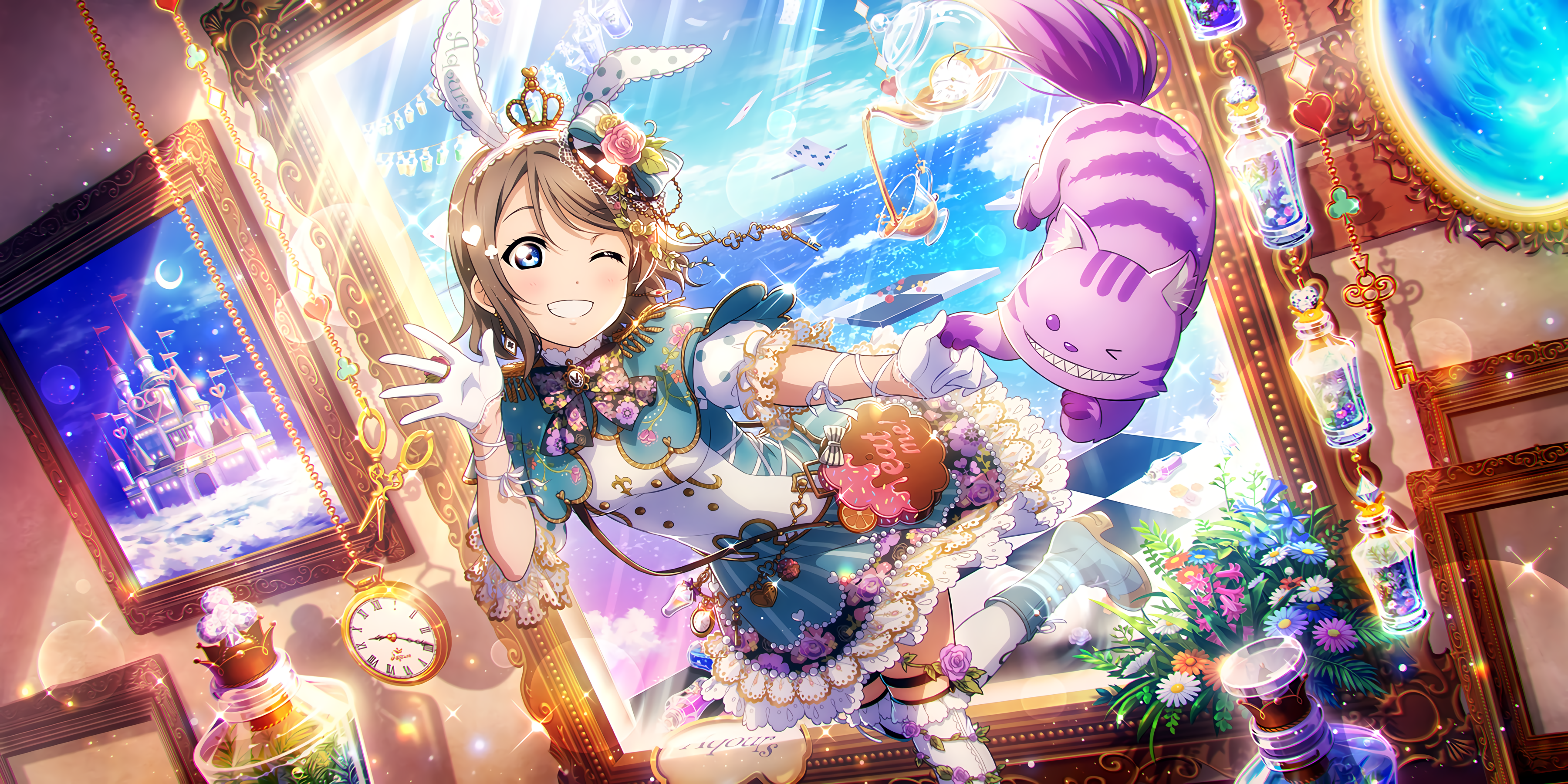 Watanabe You from Love Live! Sunshine!! in Wonderland HD Wallpaper