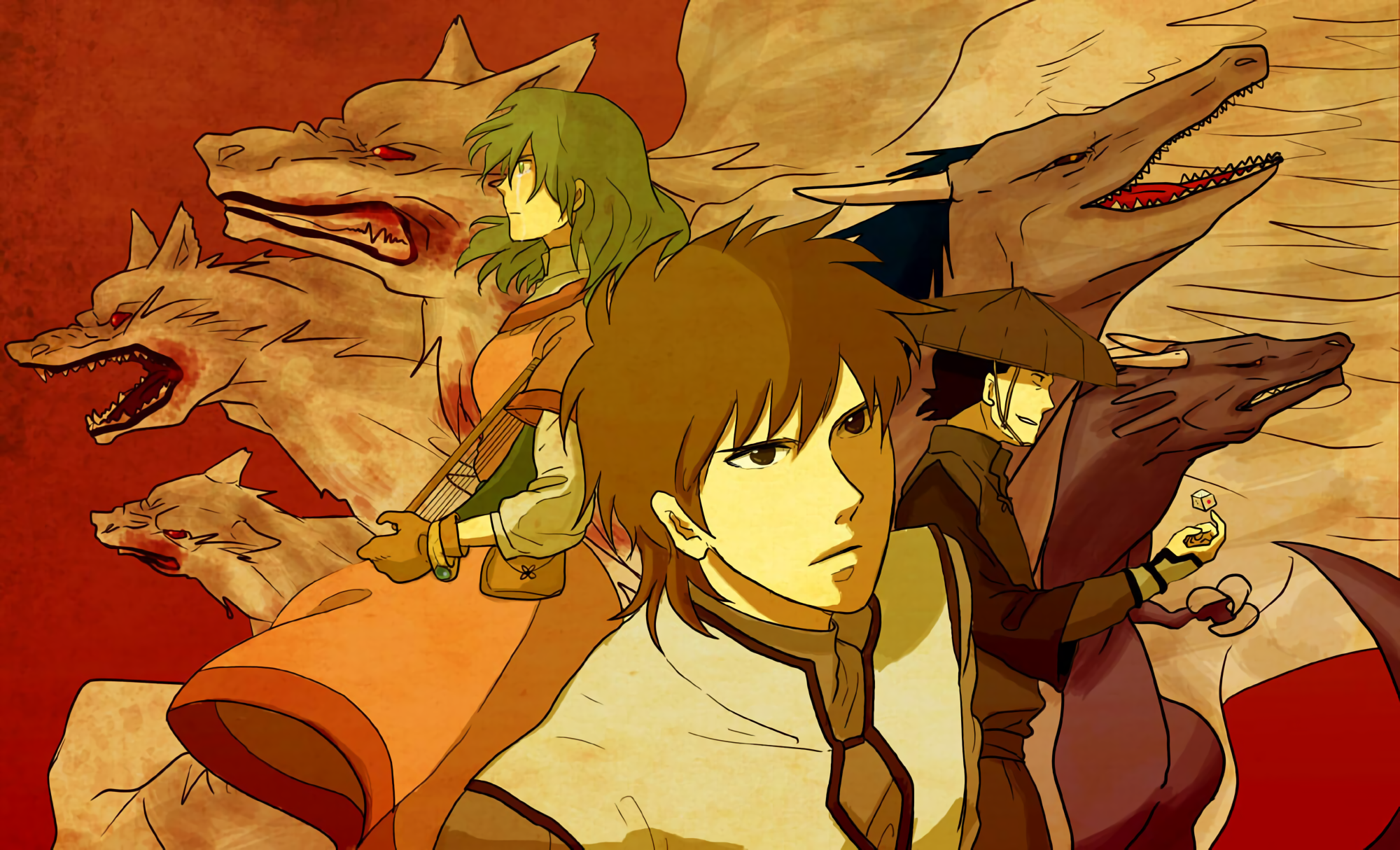 Kemono no Souja Erin characters with beasts HD Wallpaper