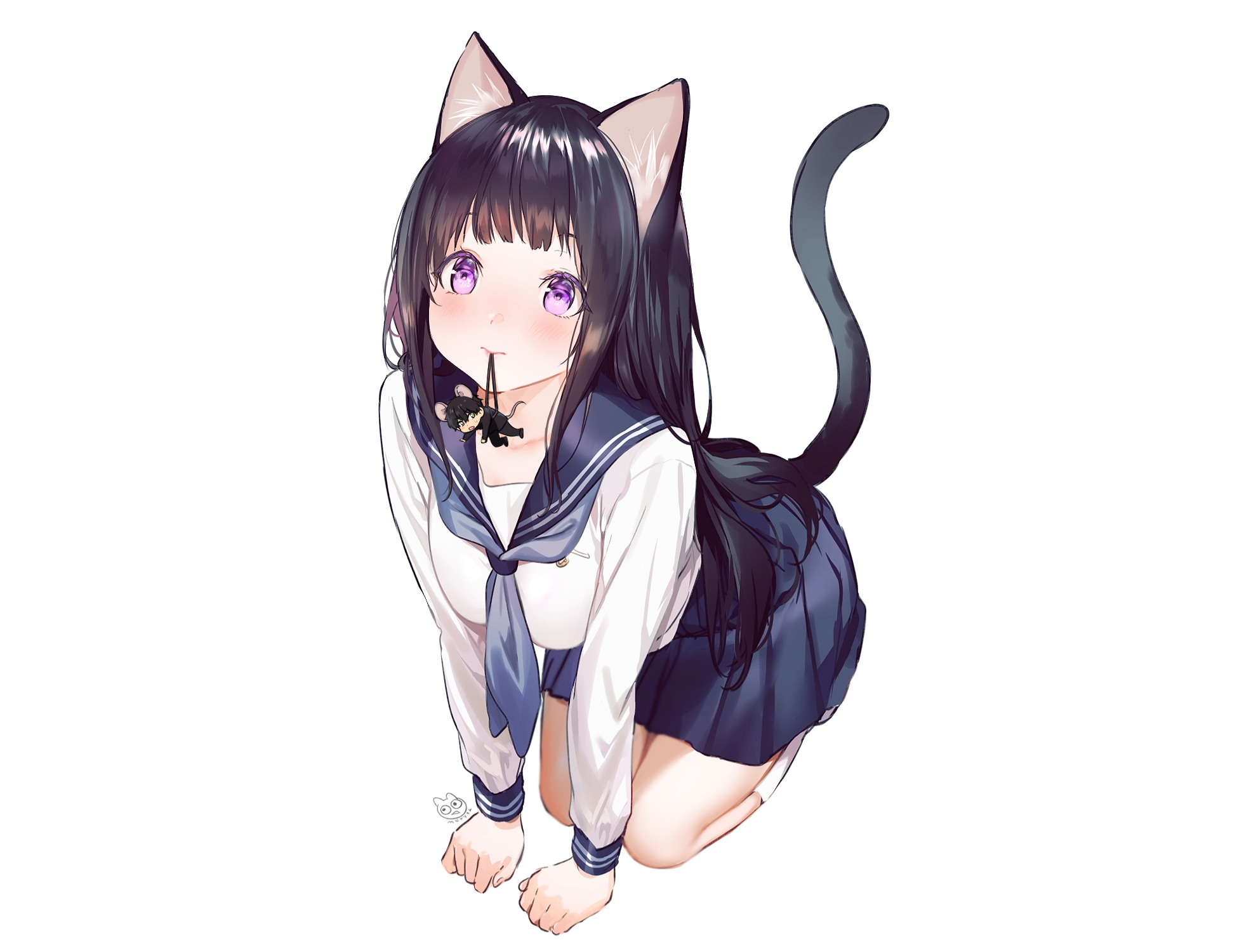 Chitanda Eru and Oreki Houtarou Cat Girl Scene HD Wallpaper