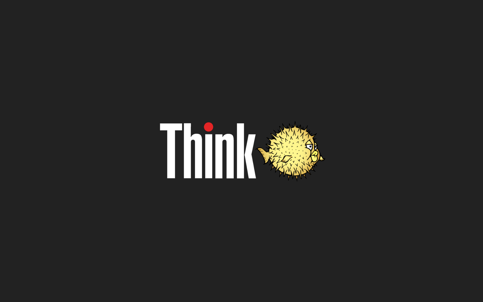 Think with a pufferfish HD Wallpaper