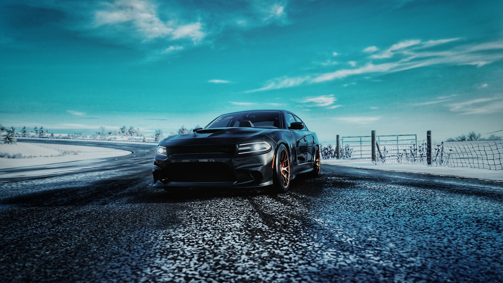 Dodge Charger SRT Hellcat on Fortune Island in Forza Horizon 4 HD Wallpaper